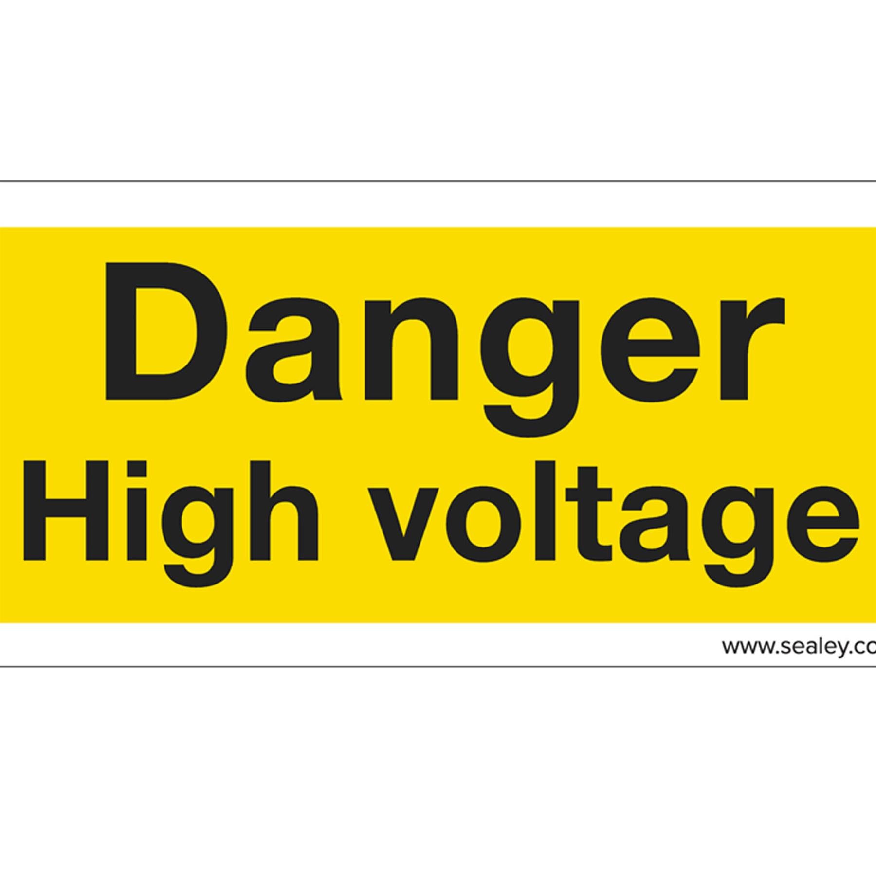 Warning Safety Sign - Danger High Voltage - Rigid Plastic