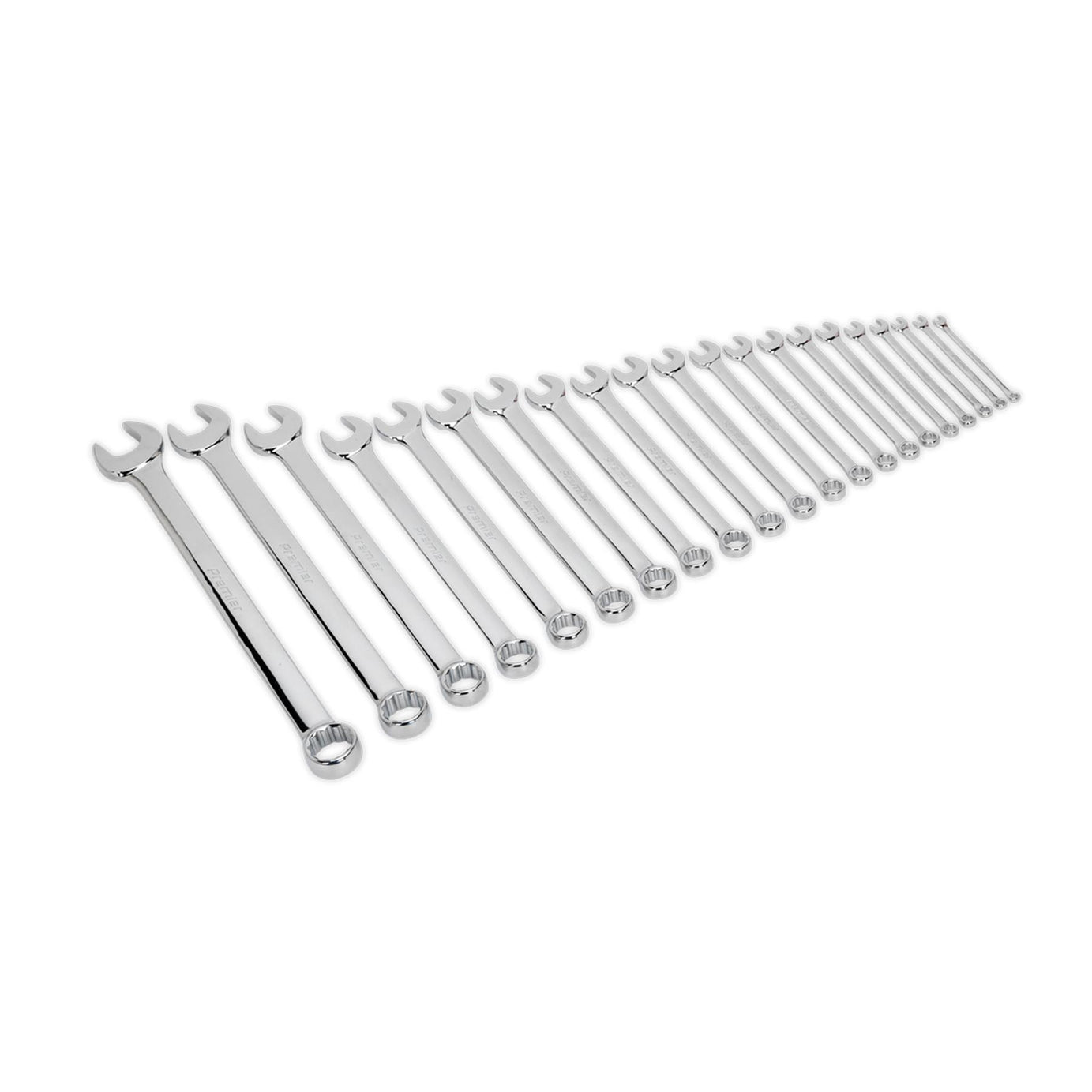 Sealey Combination Spanner Set 21pc Jumbo Metric Fully Polished & mirror Finish
