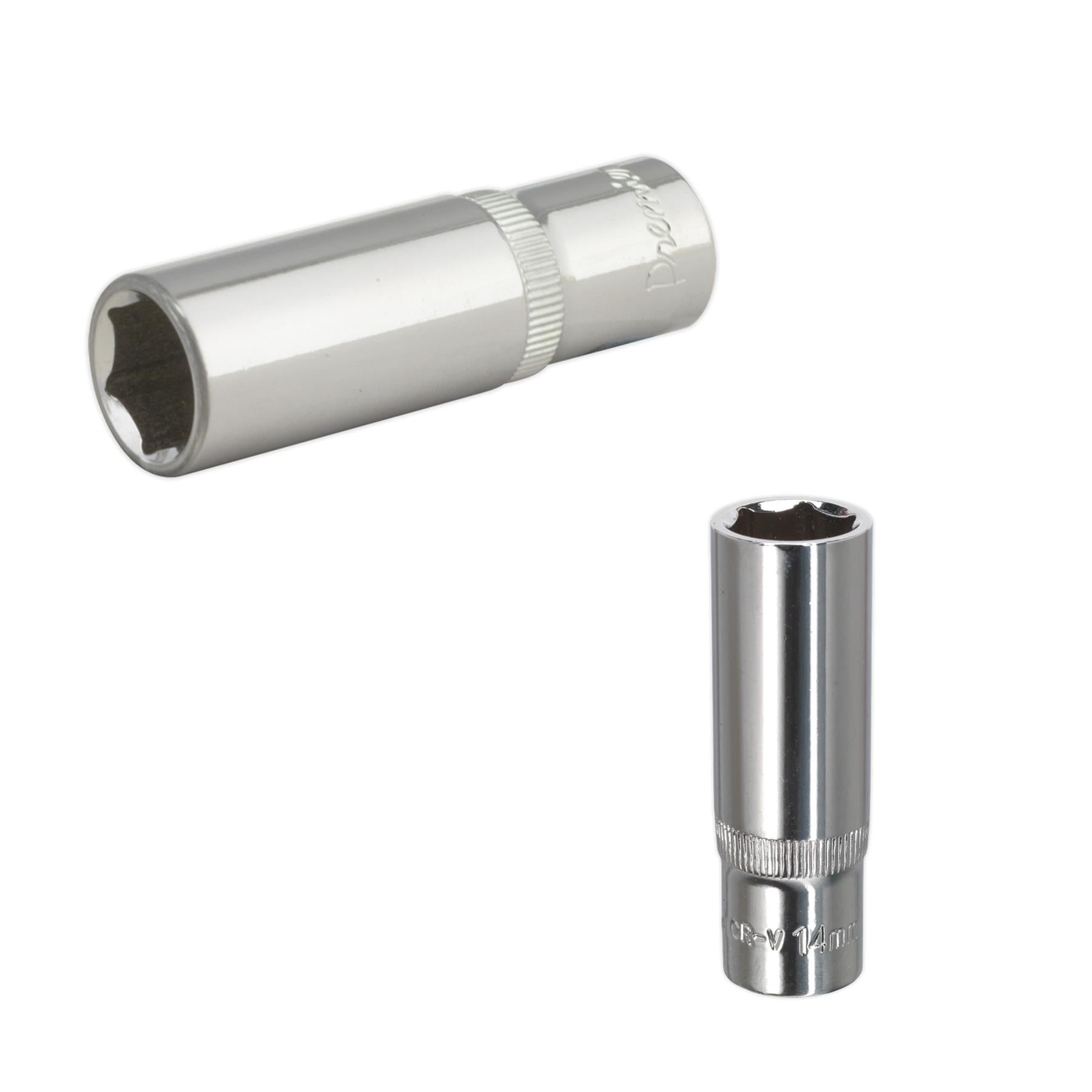 Sealey WallDrive Socket 14mm Deep 3/8"Sq Drive Fully Polished