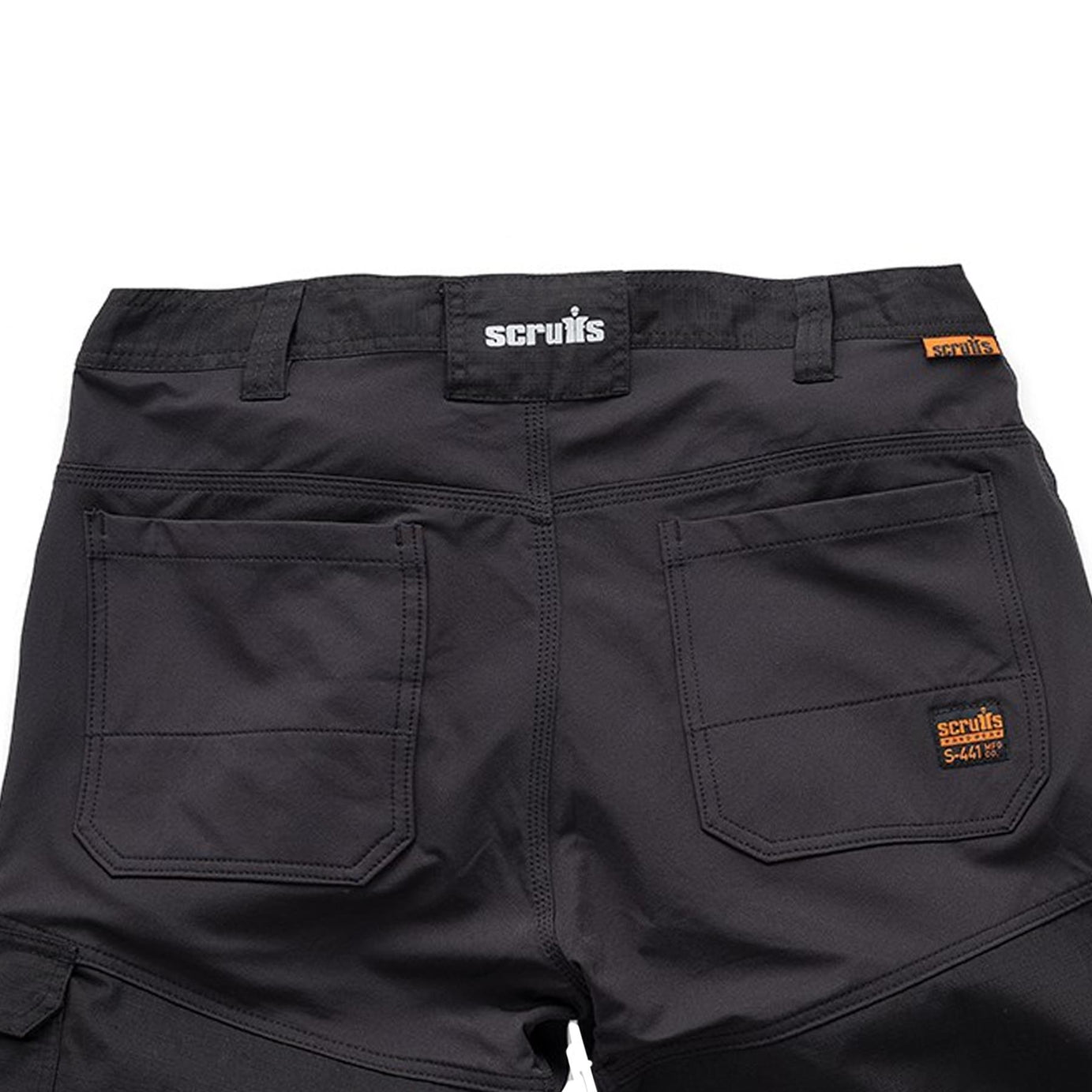Scruffs Work Shorts Trade Flex Lightweight Slim Fit Hard Wearing Black 36"W