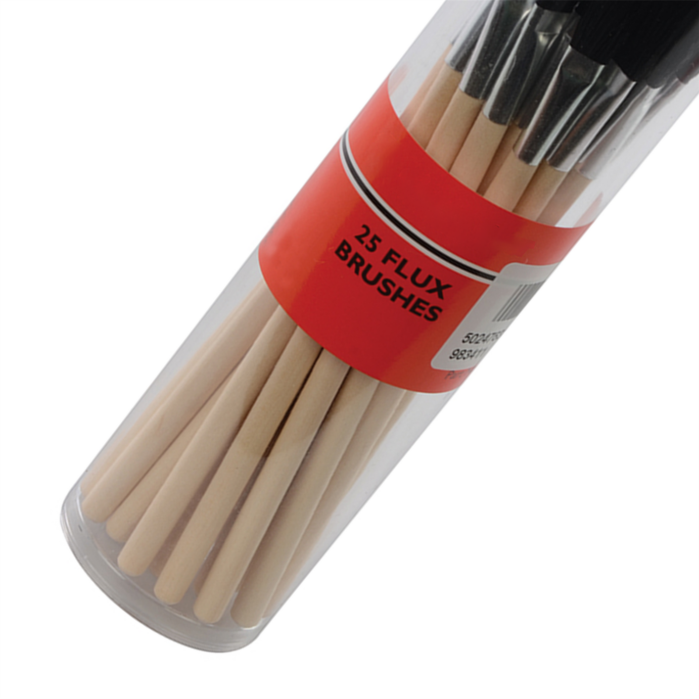 Flux Brushes Durable Aluminium Ferrules 25Pk Sanded 200mm Wooden Handle
