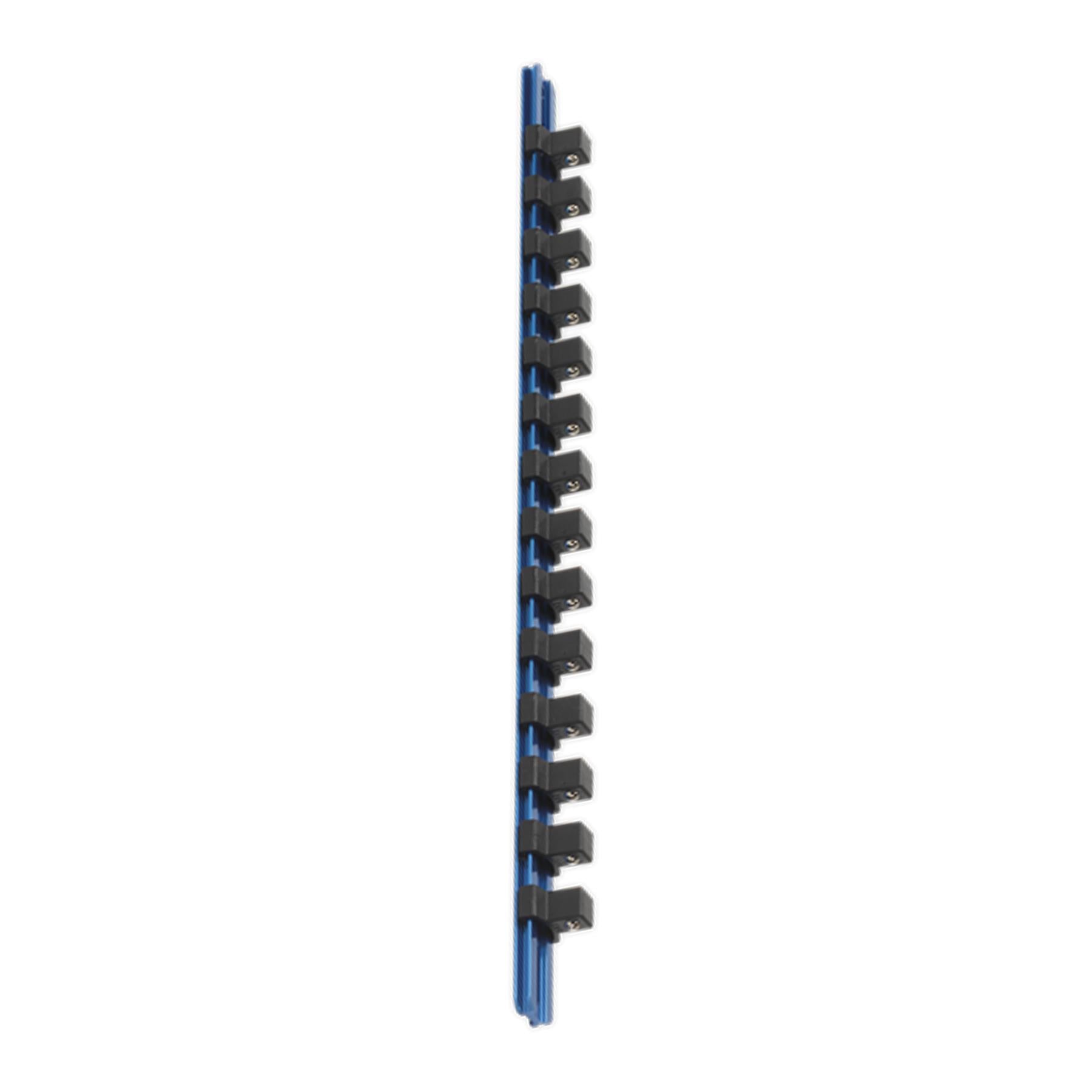 Sealey Socket Retaining Rail with 14 Clips Aluminium 1/2"Sq Drive