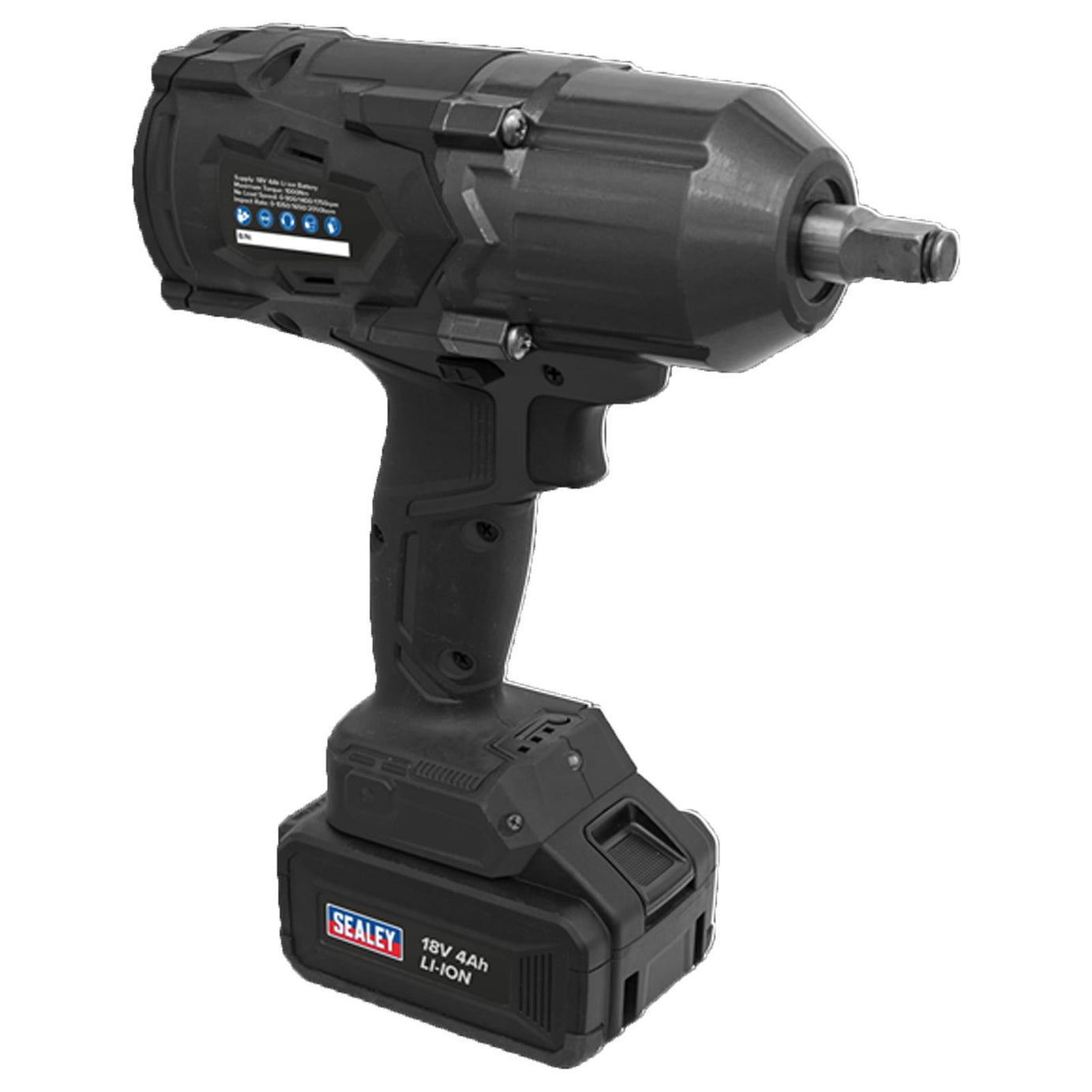 Sealey Cordless Impact Wrench 18V 4Ah Lithium-ion 1/2"Sq Drive CP1812