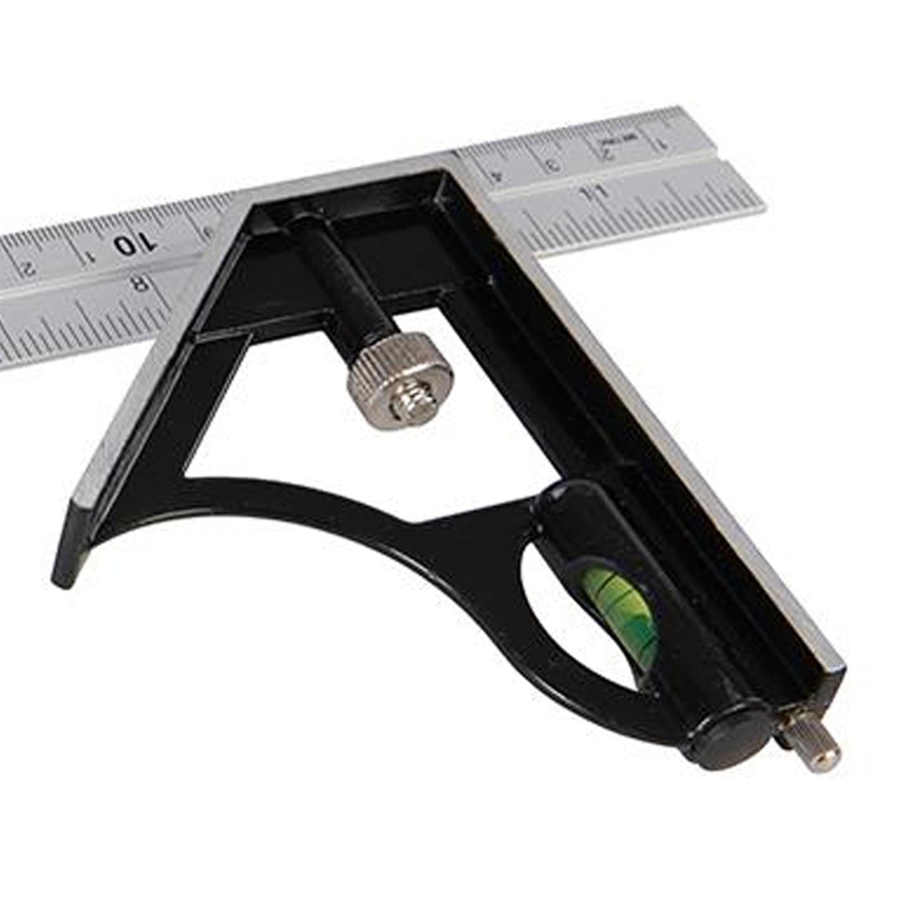 Combination Square With Built-In Spirit Level Imperial & Metric Graduation 300mm