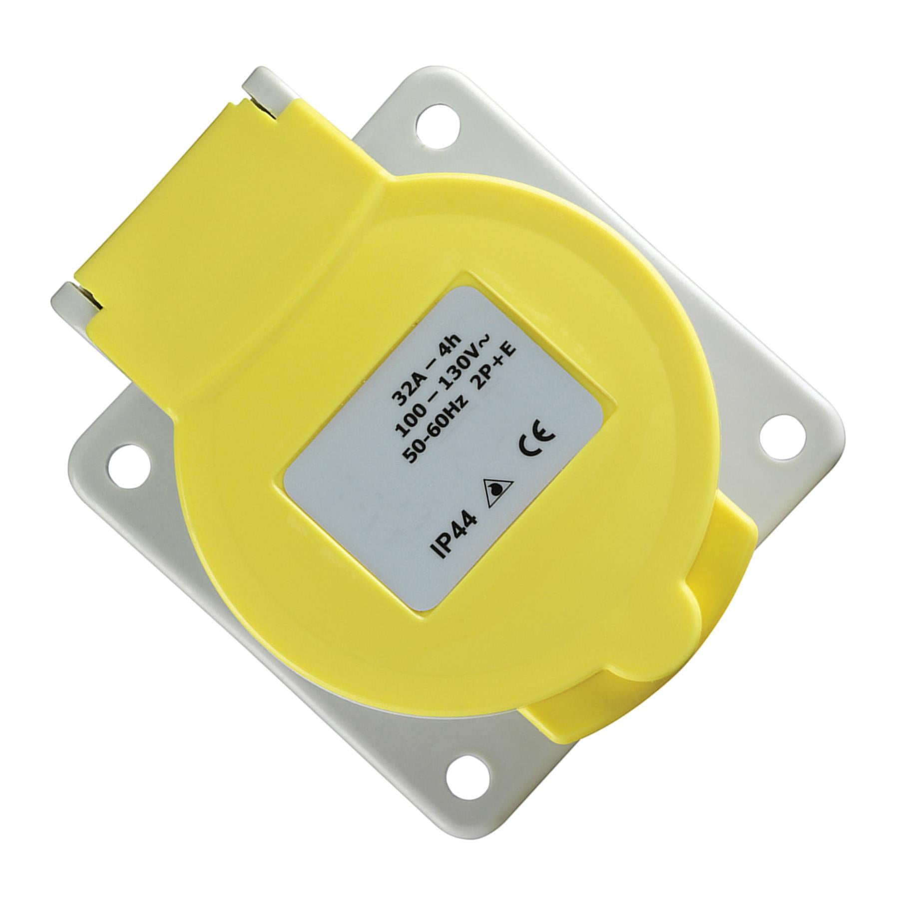 Defender 110V Panel Socket 32A Yellow E884290