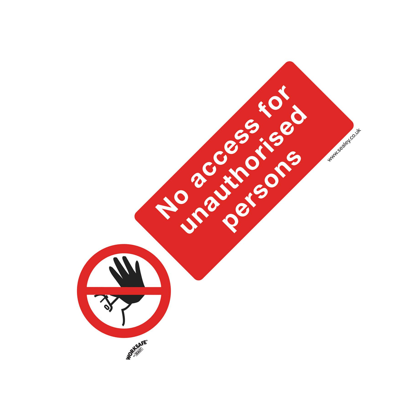 Sealey Safety Sign - No Access - Self-Adhesive Vinyl - Pack of 10