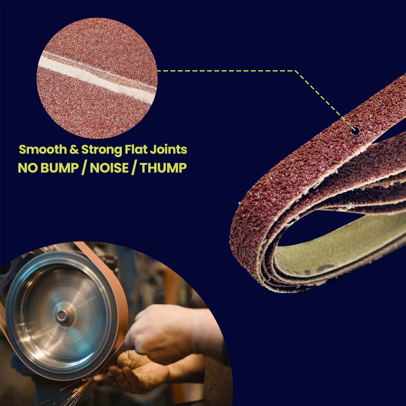 330mm x 10mm 80G Belt Power Finger File Sander Abrasive Sanding Belts 5pk