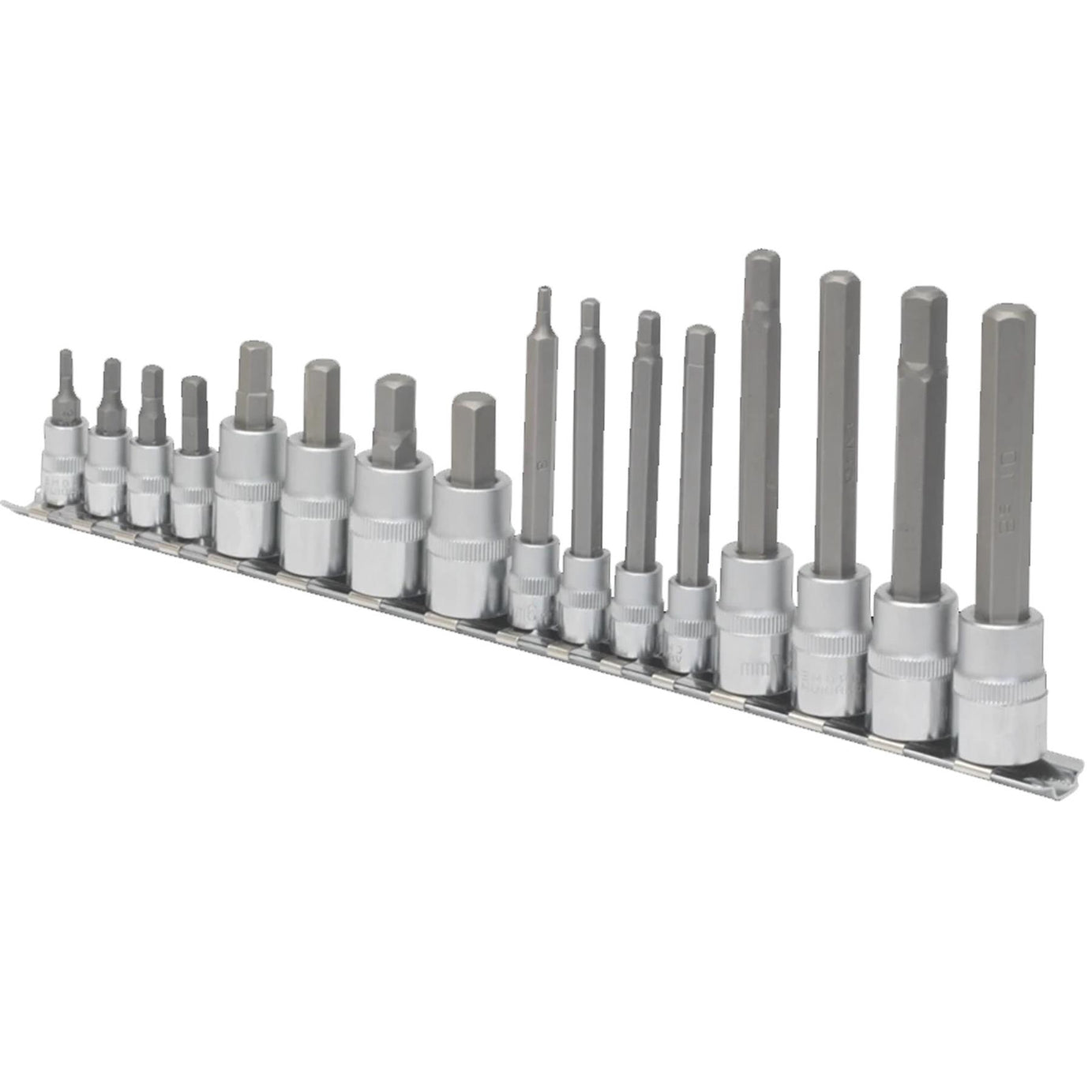 Sealey Hex Socket Bit Set 16pc 1/4" & 3/8"Sq Drive
