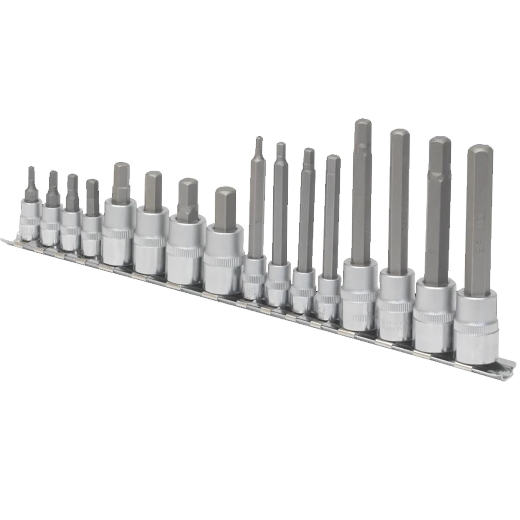 Sealey Hex Socket Bit Set 16pc 1/4" & 3/8"Sq Drive