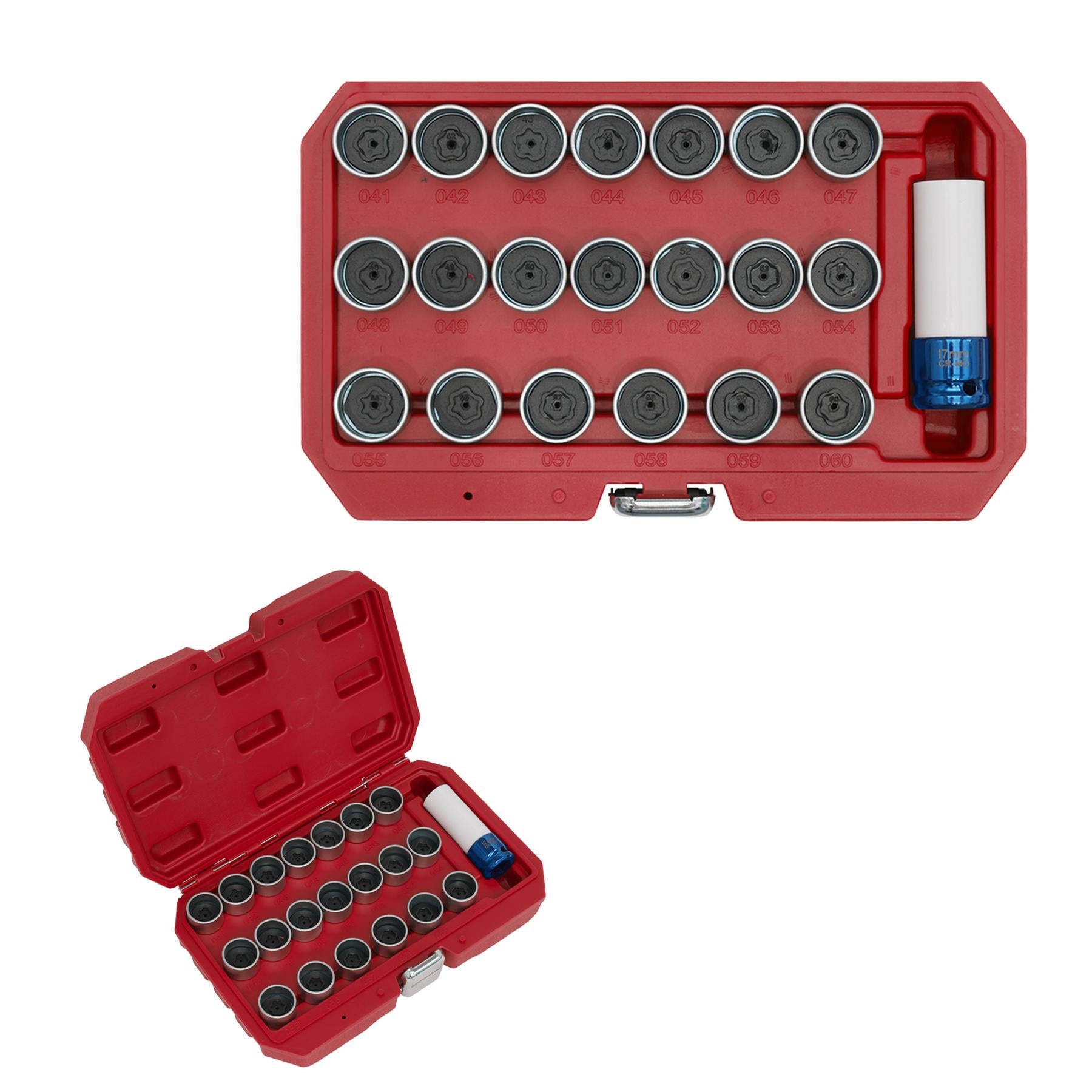 Sealey Locking Wheel Nut Key Set 21pc - BMW 1/2"Sq Drive 17mm