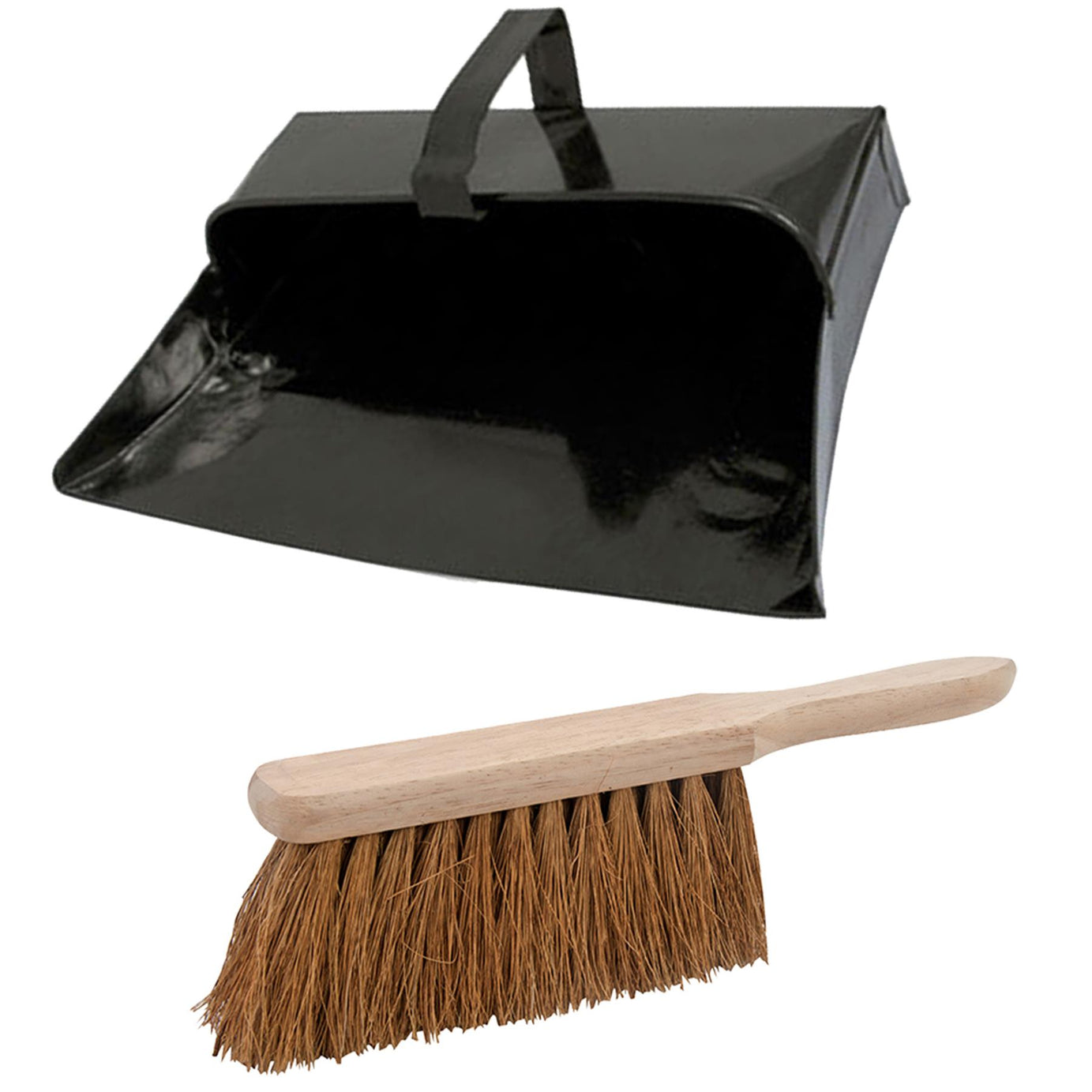 Strong Trade Metal Dustpan And Soft Wooden Hand Brush Dustpan Set