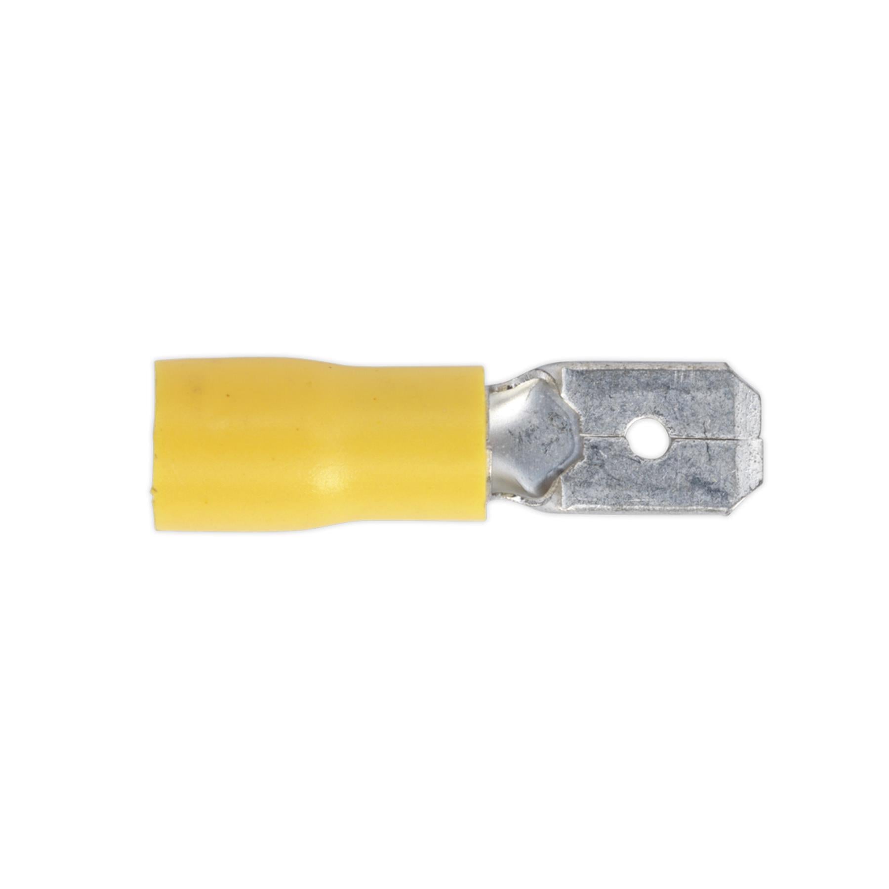 Sealey Push-On Terminal 6.3mm Male Yellow Pack of 100