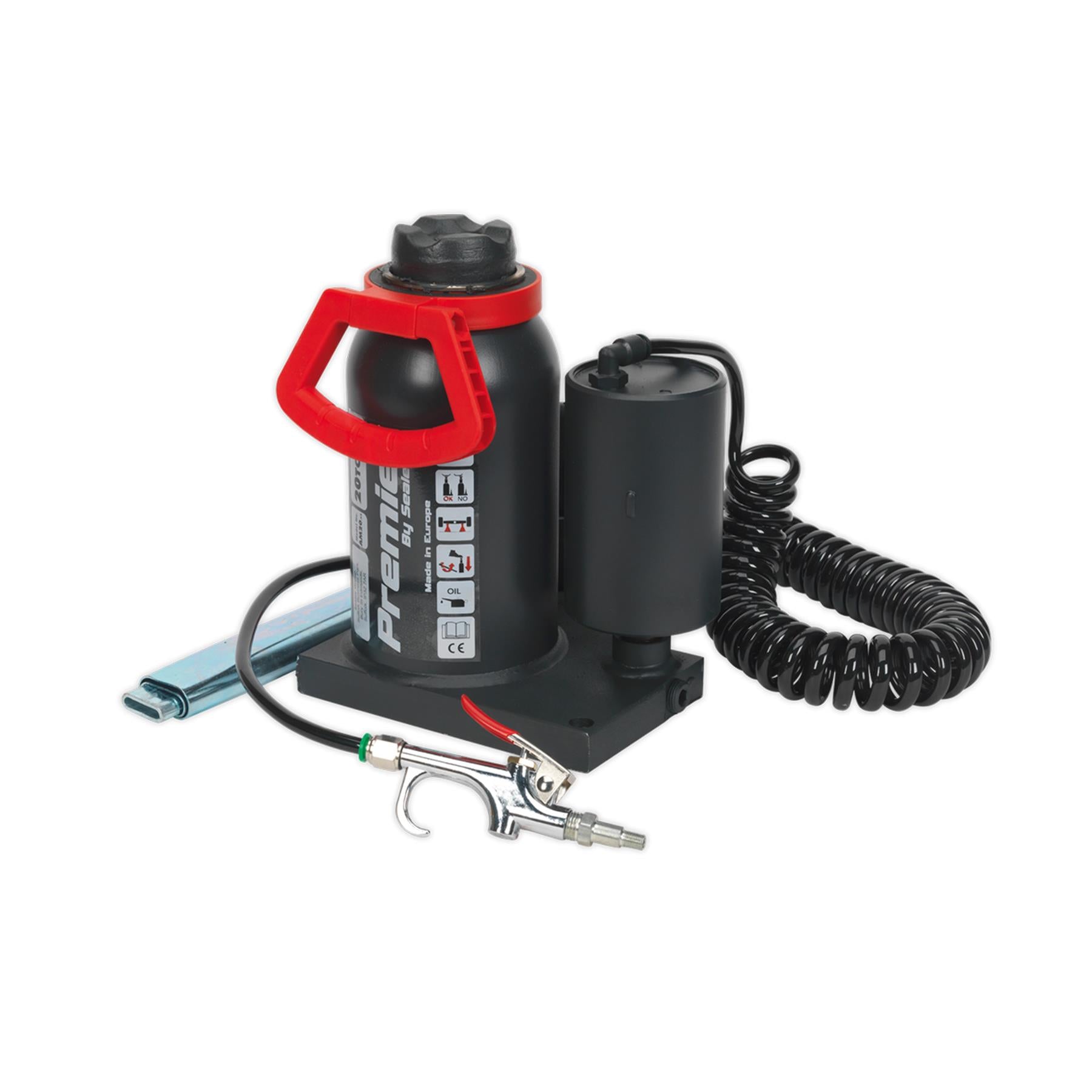 Sealey Bottle Jack 20tonne Manual/Air Hydraulic Safety Overload Valve