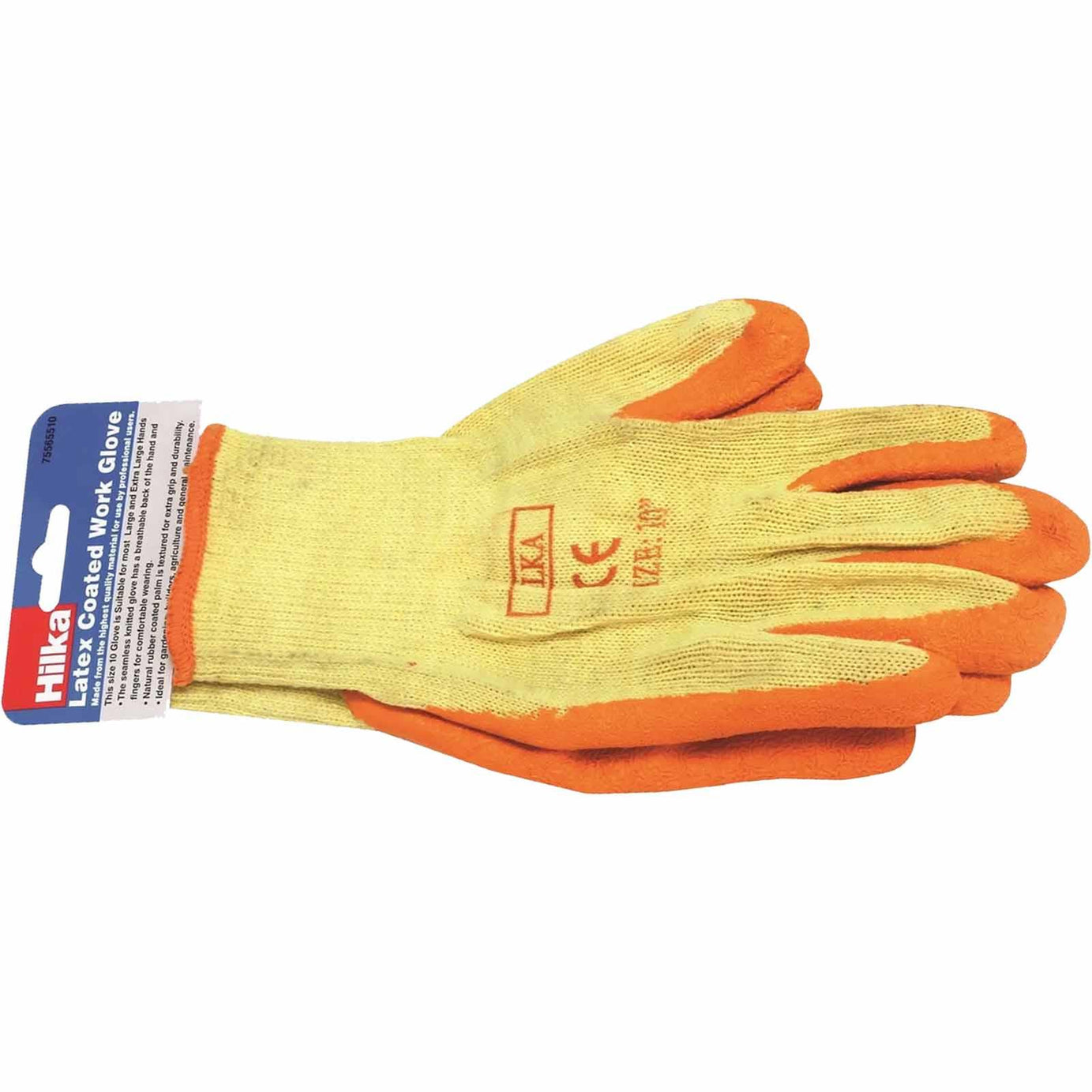 Orange Latex Coated Work Gloves