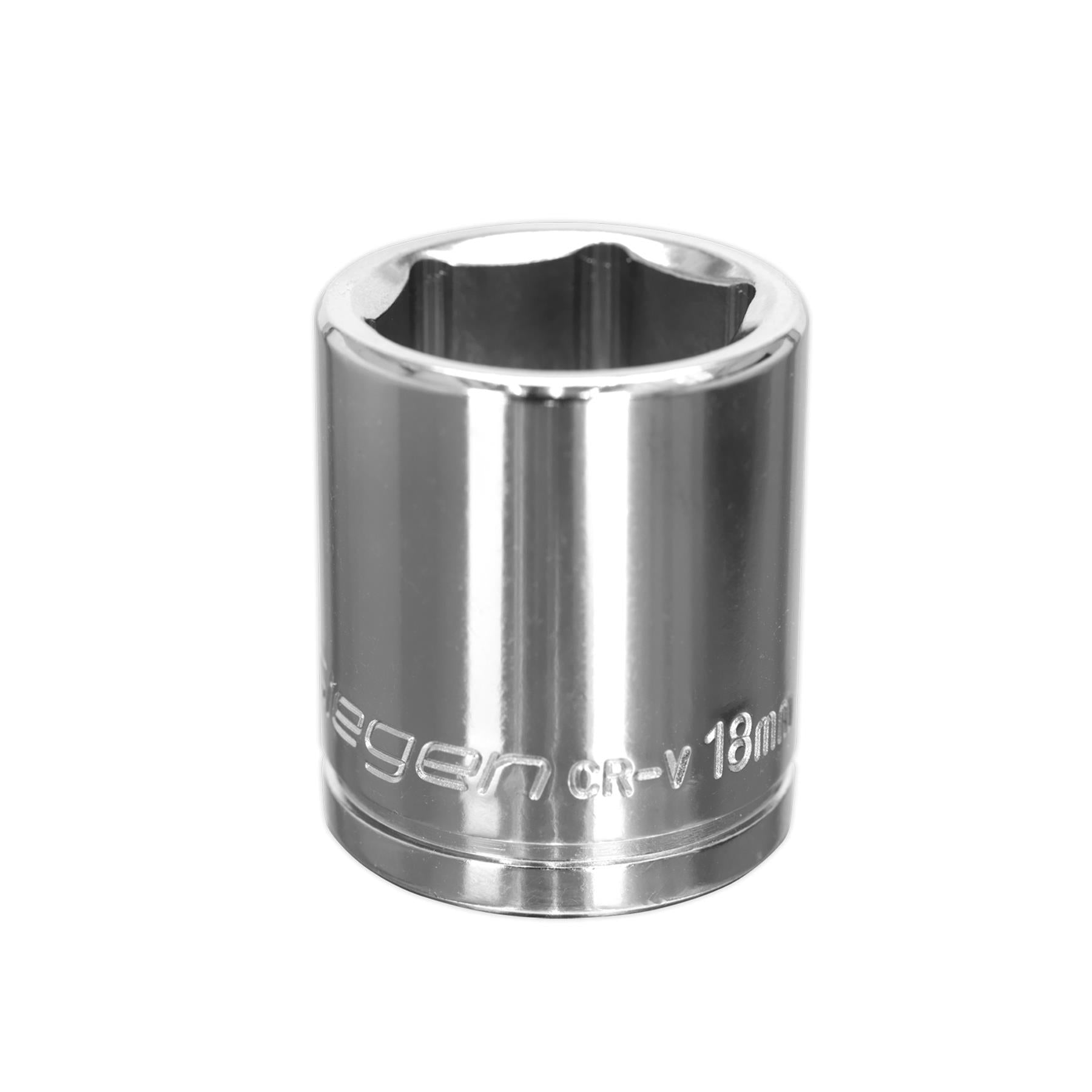 Sealey WallDrive Socket 18mm 3/8"Sq Drive
