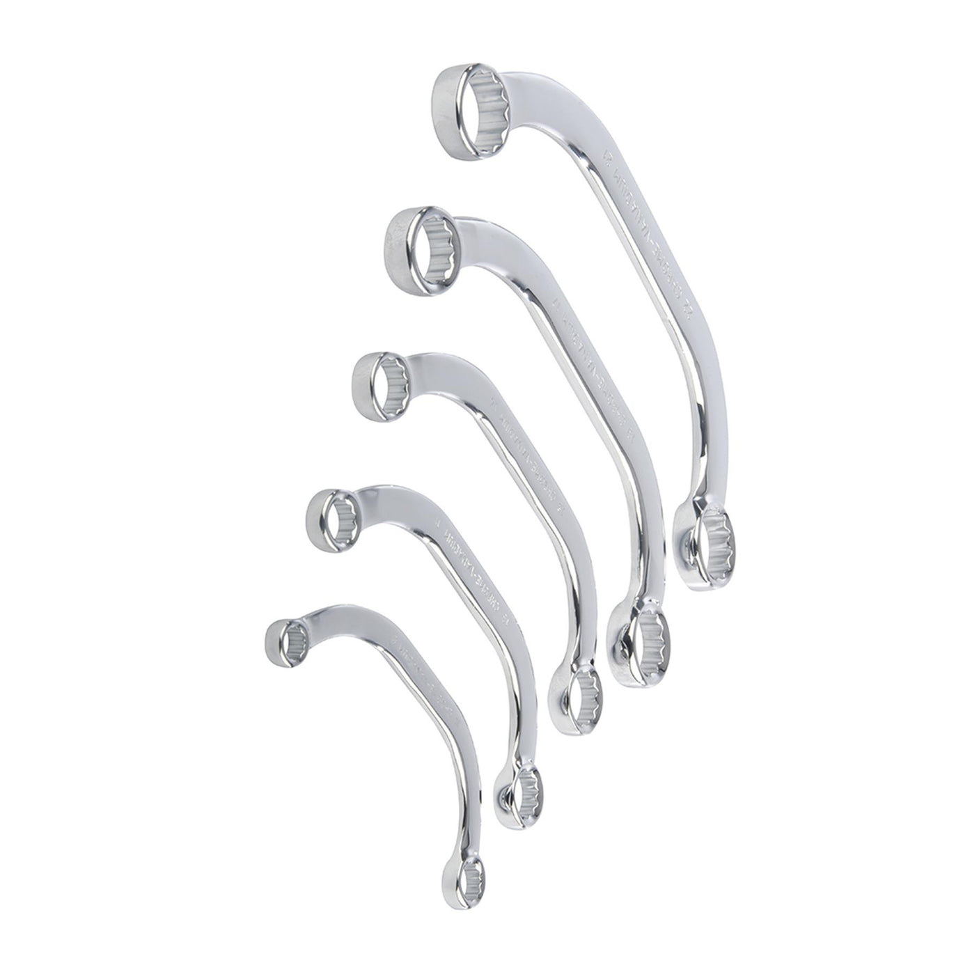 Obstruction Ring Spanner Set 'C' Shaped Half Moon Bend Shape Crv Steel