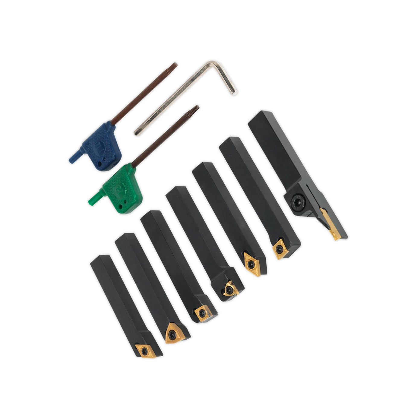 Sealey Indexable 10mm Lathe Turning Tool Set 7pc Storage Box