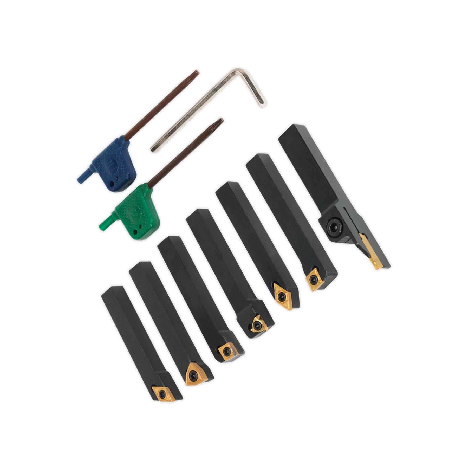 Sealey Indexable 10mm Lathe Turning Tool Set 7pc Storage Box