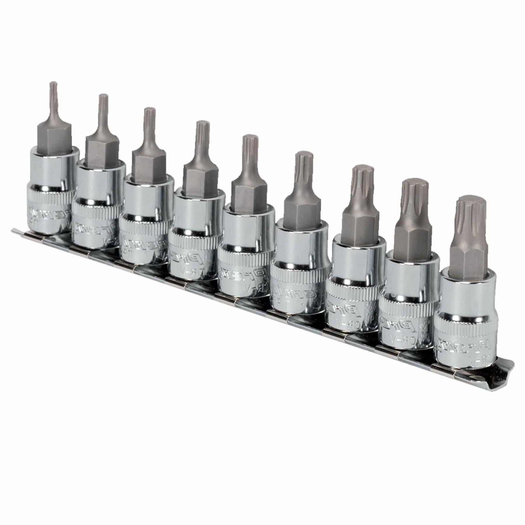 TRX-P* Socket Bit Set 9pc 3/8"Sq Drive 50mm. AK6222. Sealey