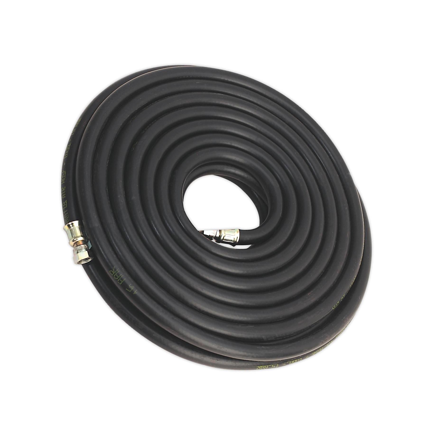 Sealey Heavy Duty Rubber Air Compressor Hose 15m x Ø10mm with 1/4"BSP Unions