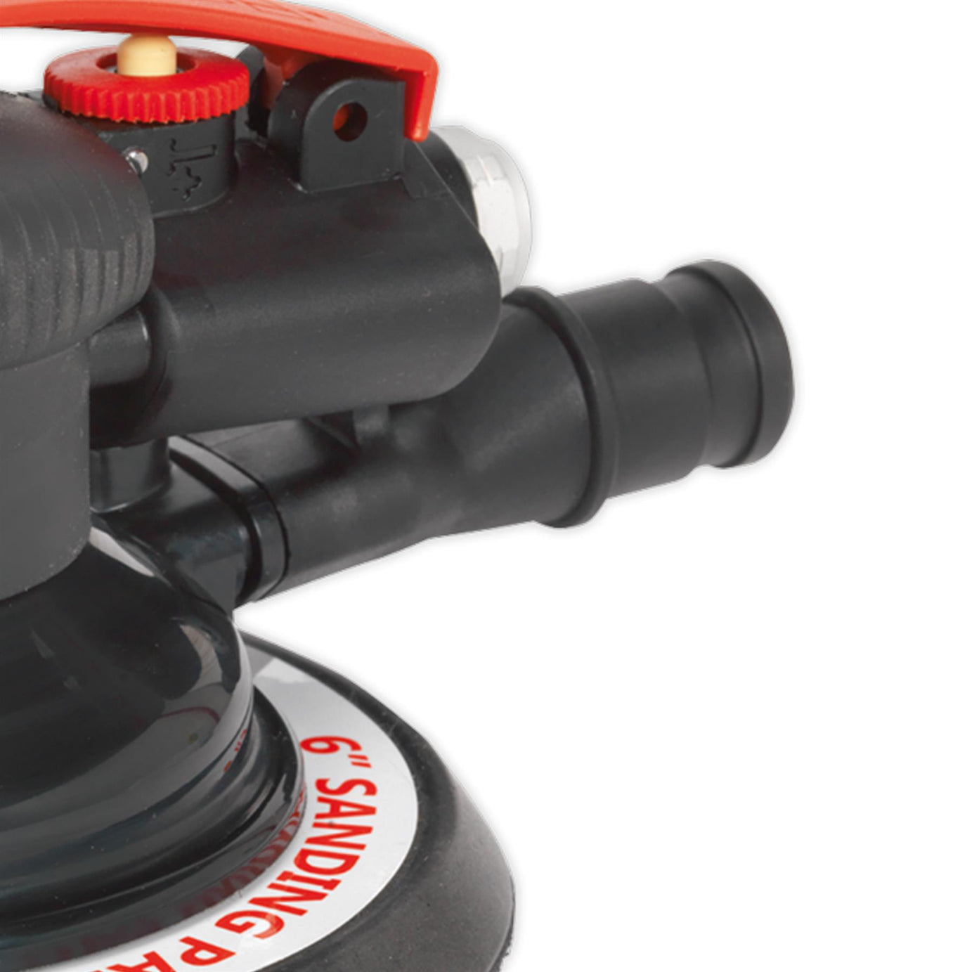 Sealey Air Palm Orbital Sander 150mm Dust-Free Adjustable Air Regulator
