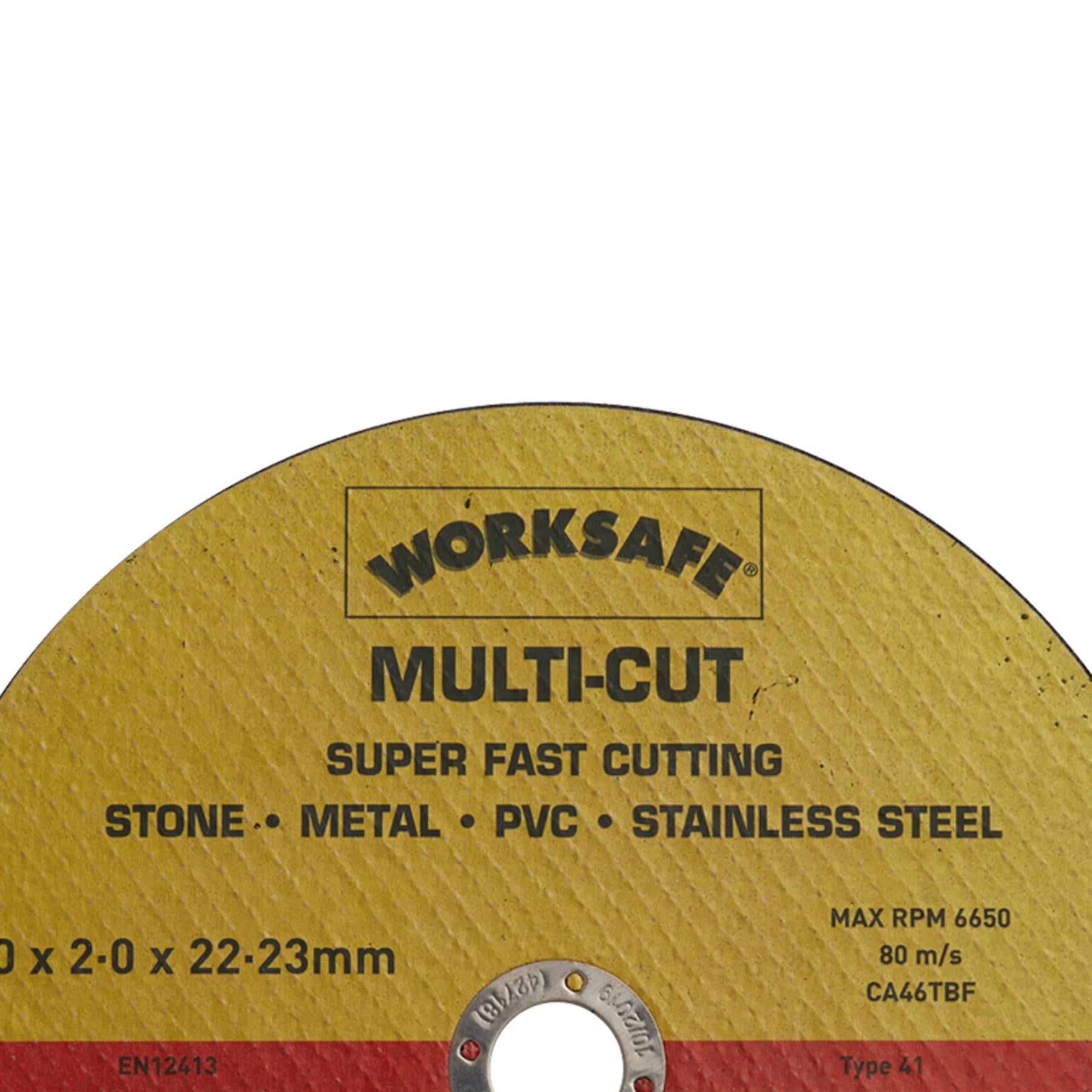 Multi-Cut Disc 230 x 2 x 22mm. Suitable for cutting mild steel Sealey
