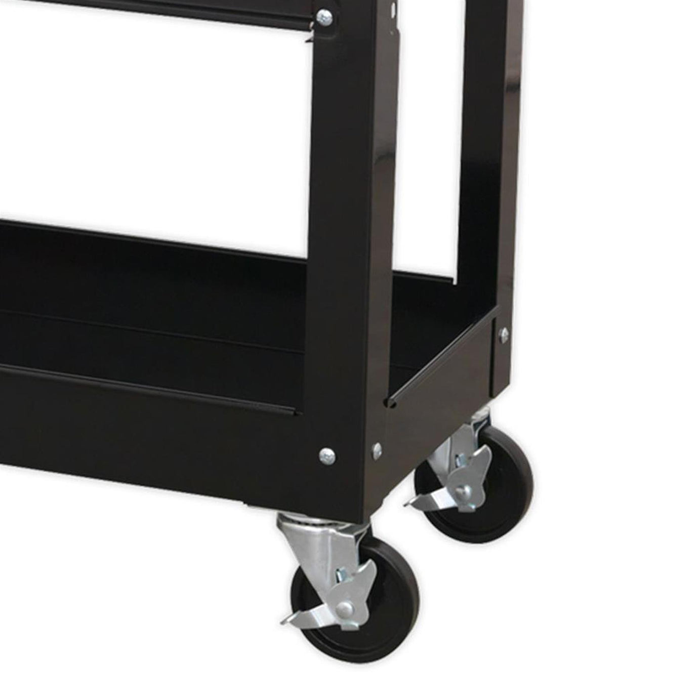 Sealey Mobile Tool & Parts Trolley - Black  Fitted with four wheels,