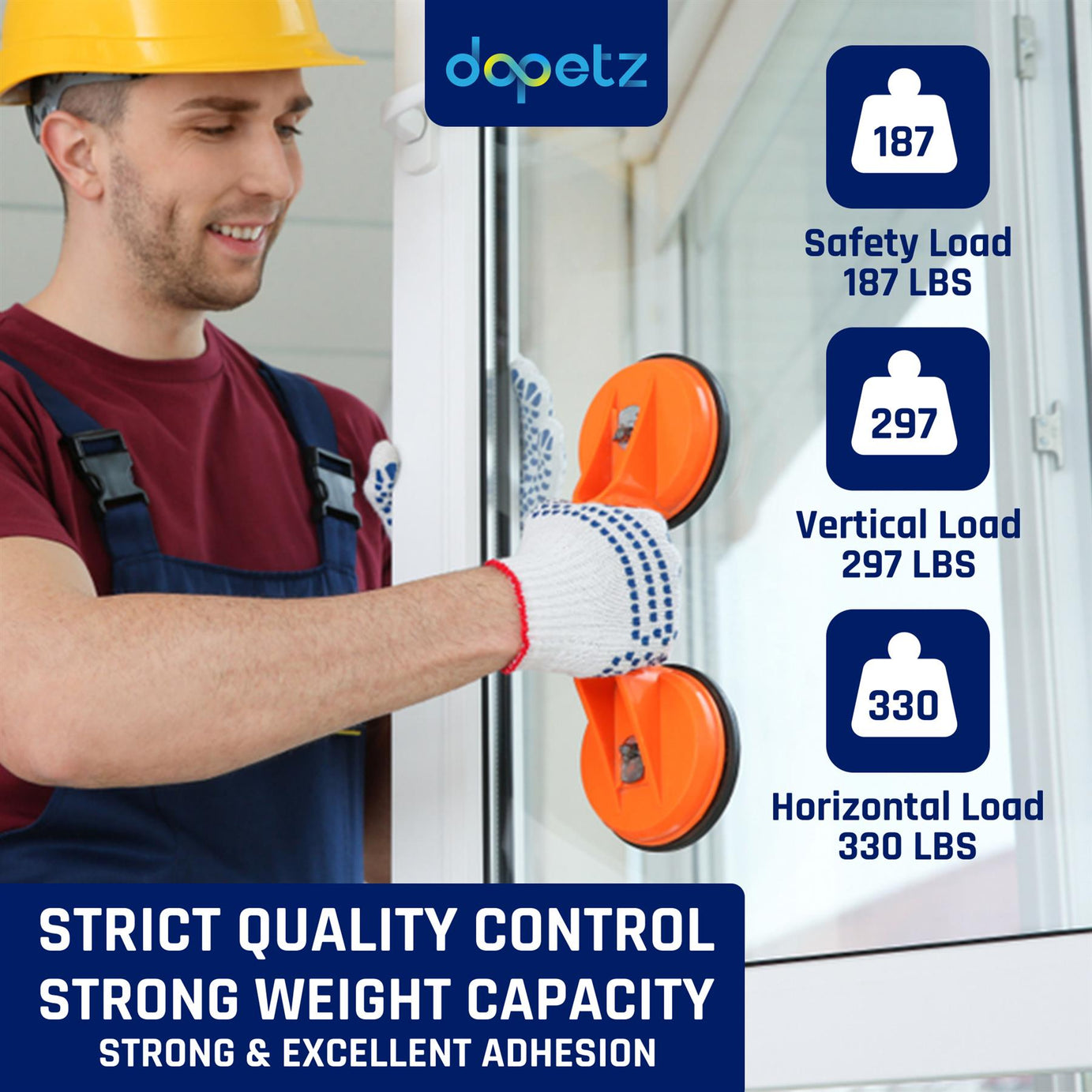 2PCs Glass Suction Lifter 70 Kg - Heavy Duty Glass Suction Pads Vacuum Cup Suckers[2PC,DP12459]