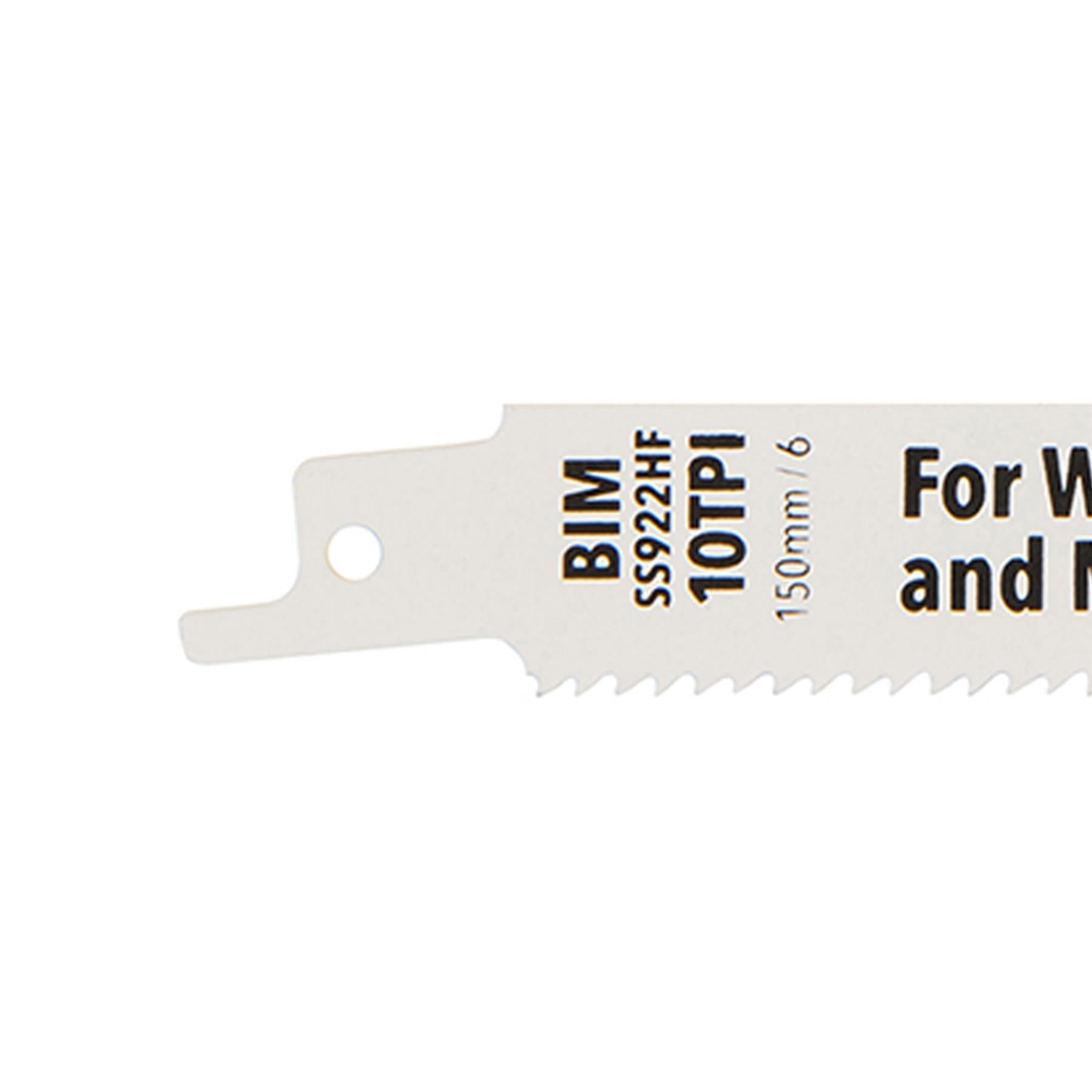 Recip Saw Blades For Wood 5Pk Hcs 10Tpi - 150mm Cutting Recipro Saw 5Pk
