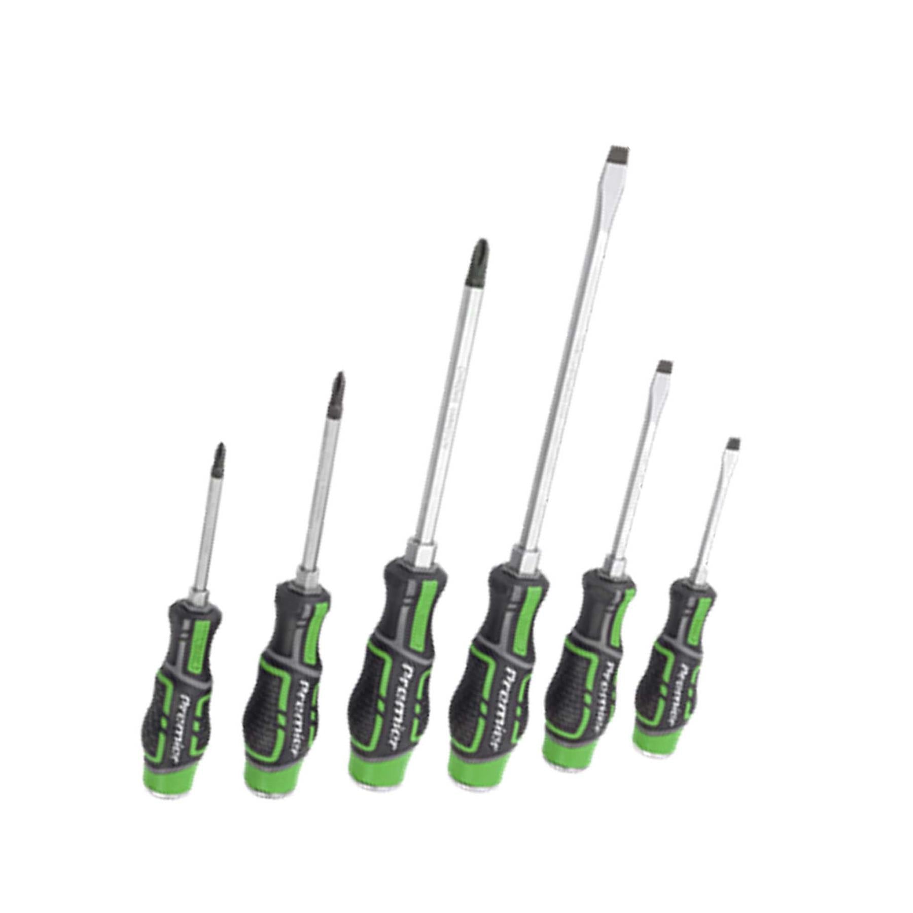 Sealey Hammer-Thru Screwdriver Set Hi-Vis Green 6pc