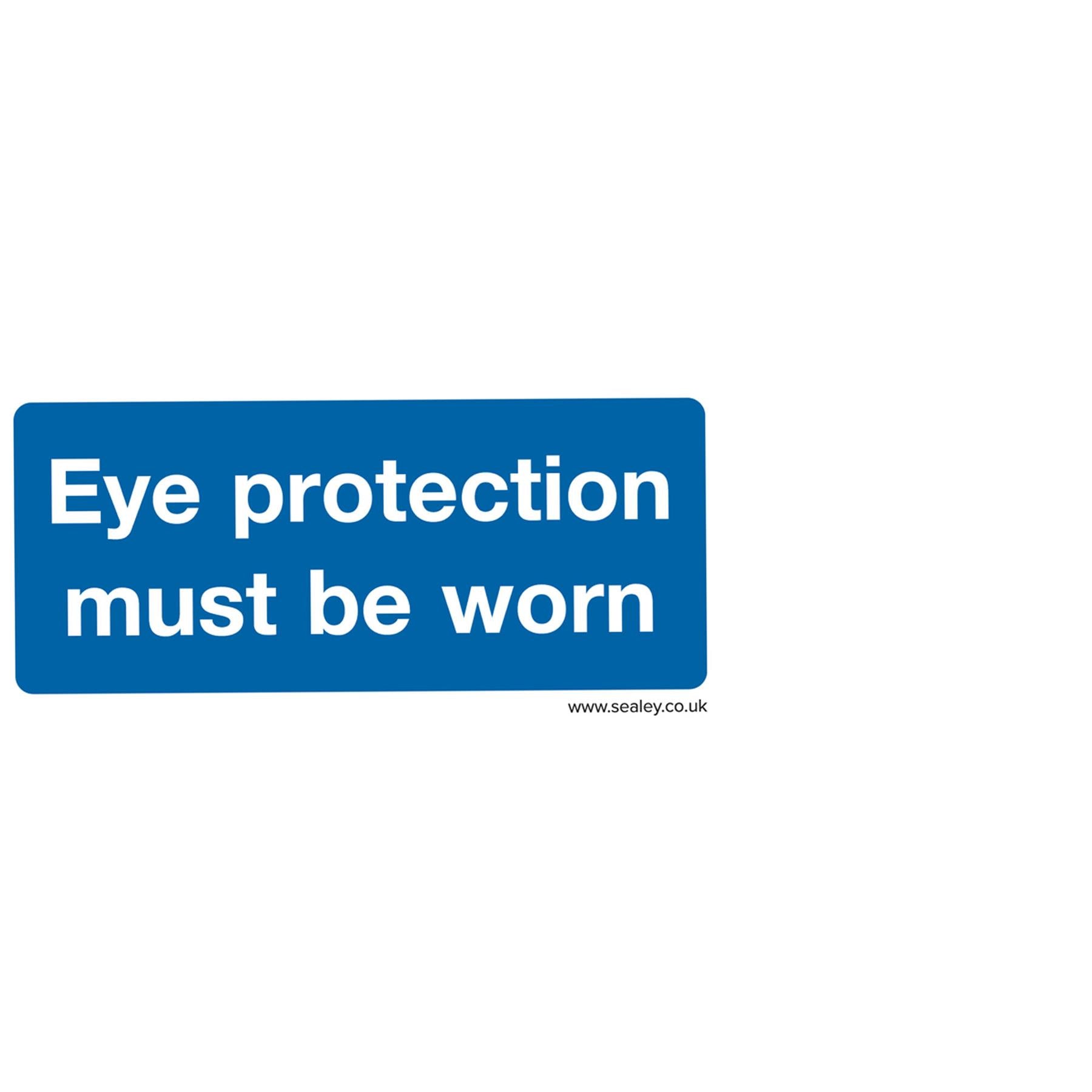 Safety Sign - Eye Protection Must Be Worn - Plastic-Pk of 10. Sealey