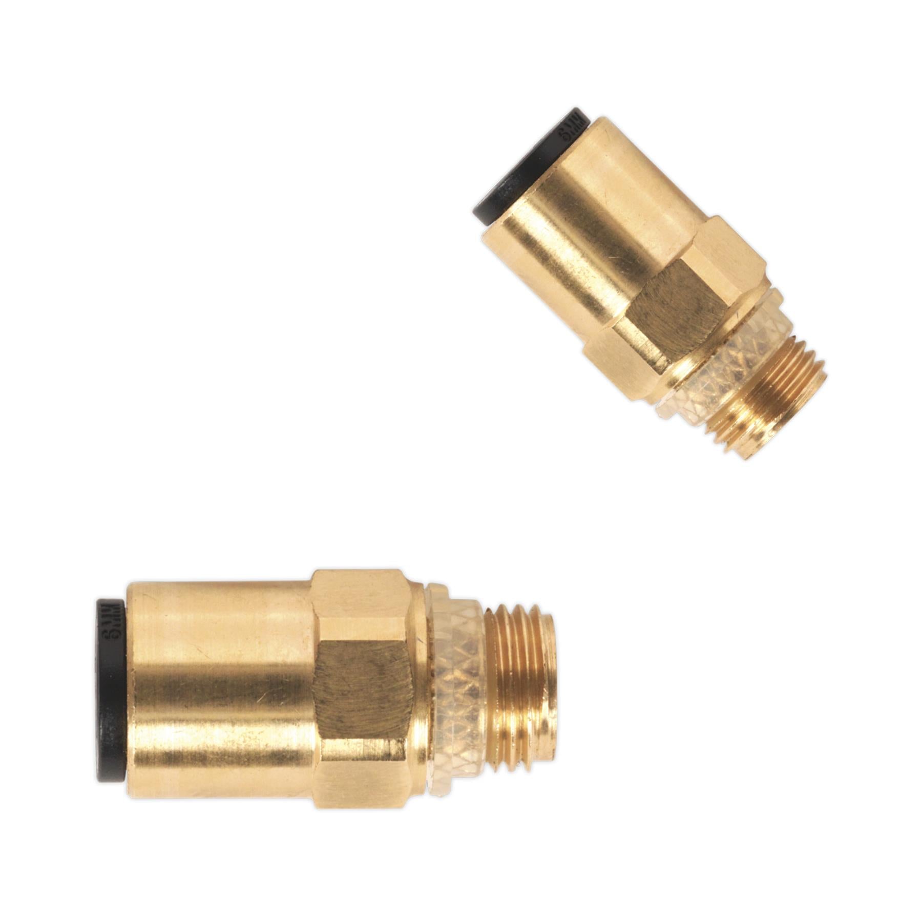 Sealey Brass SuperThread Str Adaptor 6mmx1/8"BSP Pk of 2 (RM010611)