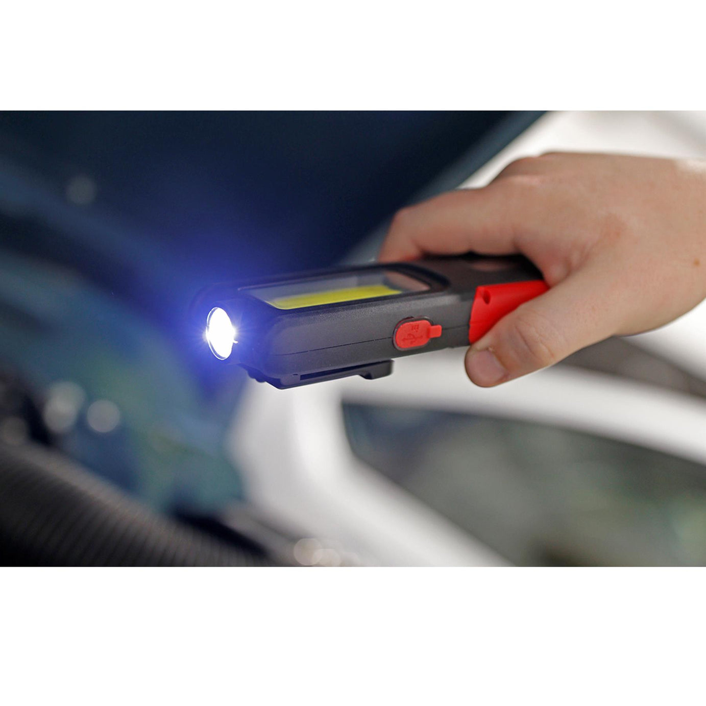 Sealey R/Charge Inspection Light 5W COB & 3W LED & Power Bank - Red
