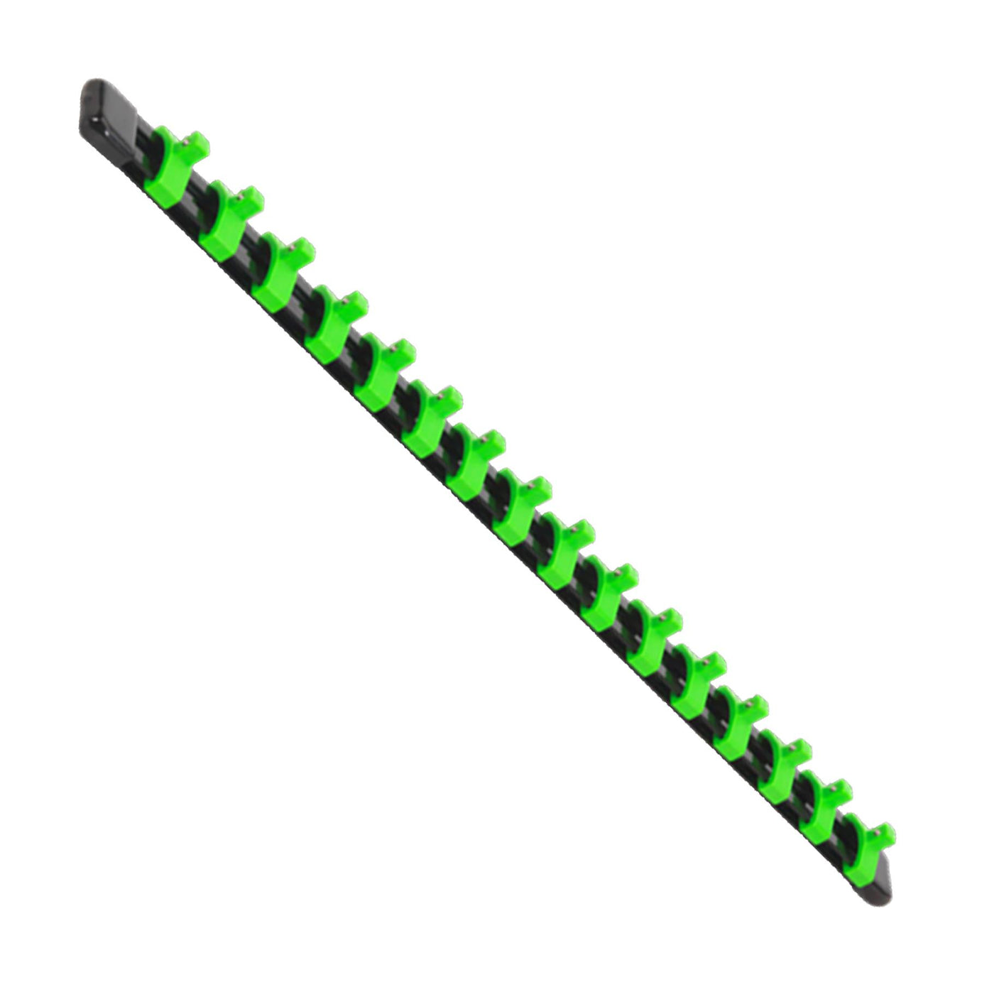 Socket Retaining Rail with 16 Clips 1/4"Sq Dr - Hi-Vis Green. Sealey