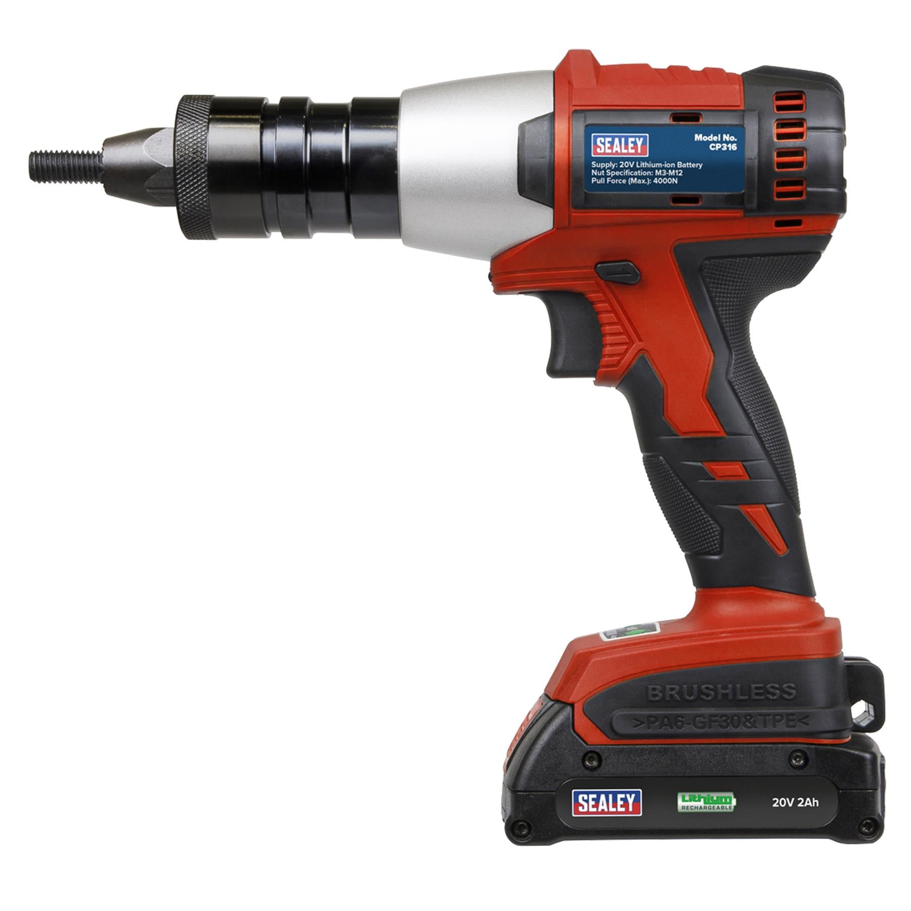 Sealey Cordless Nut Riveter 20V 2Ah Lithium-ion