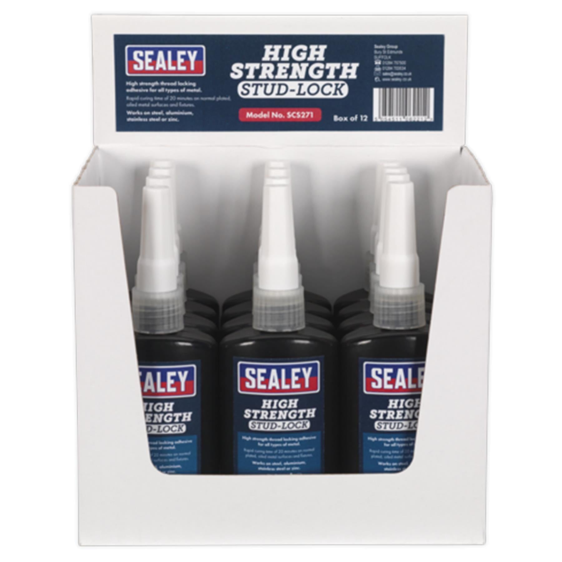 Sealey Stud Lock High Strength 50ml Pack of 12