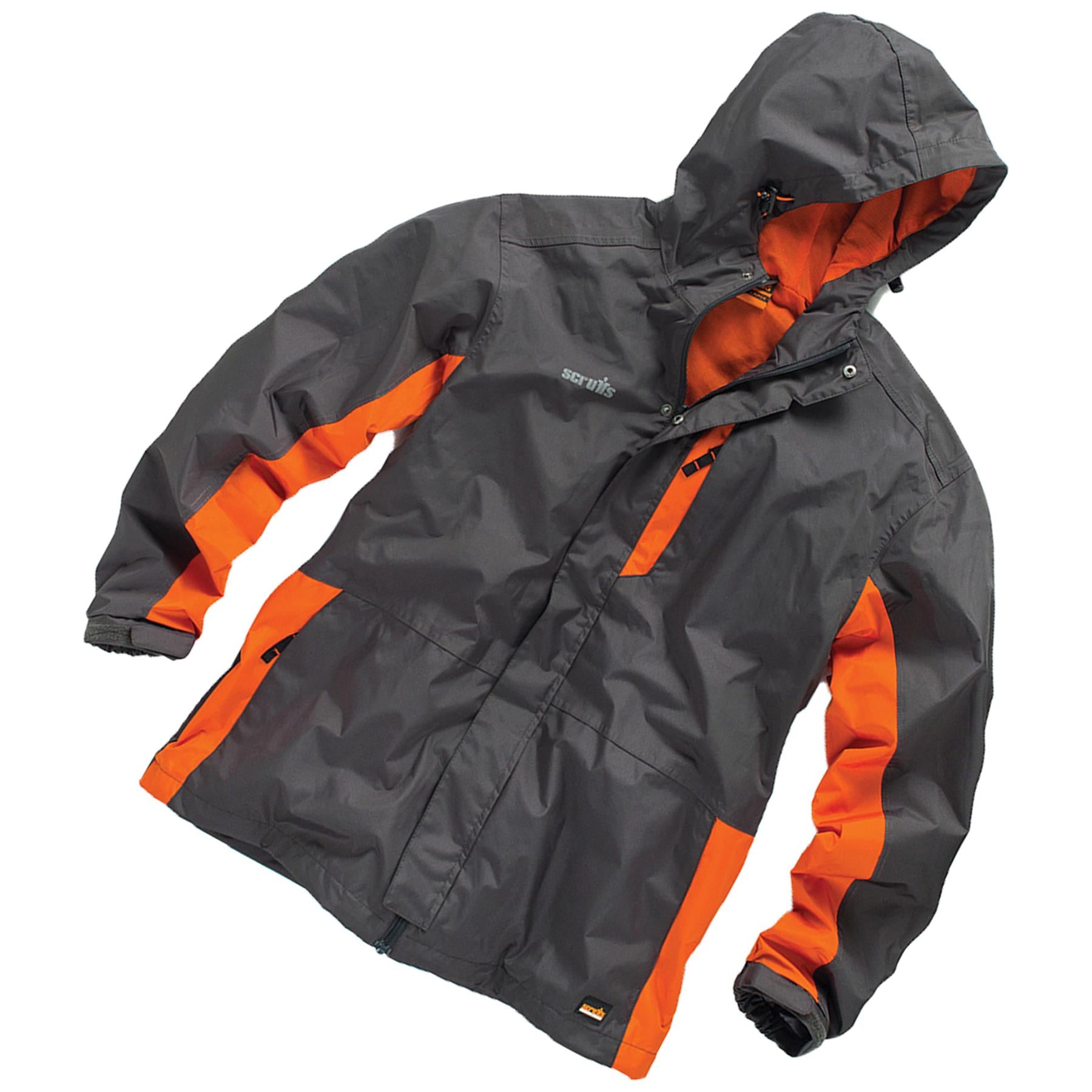 Worker Jacket All Weather Waterproof Jacket Hardwearing Nylon Fabric Charcoal M
