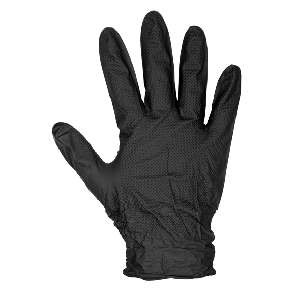 Sealey Black Diamond Grip Extra-Thick Nitrile Powder-Free Gloves X-Large - Pack of 50