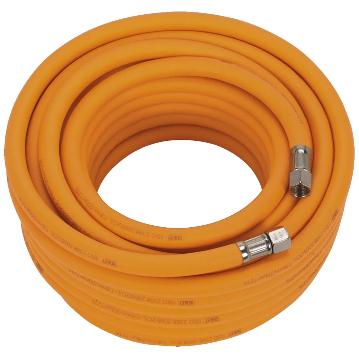 Sealey Air Hose 15m x �8mm Hybrid High-Visibility 1/4"BSP Unions