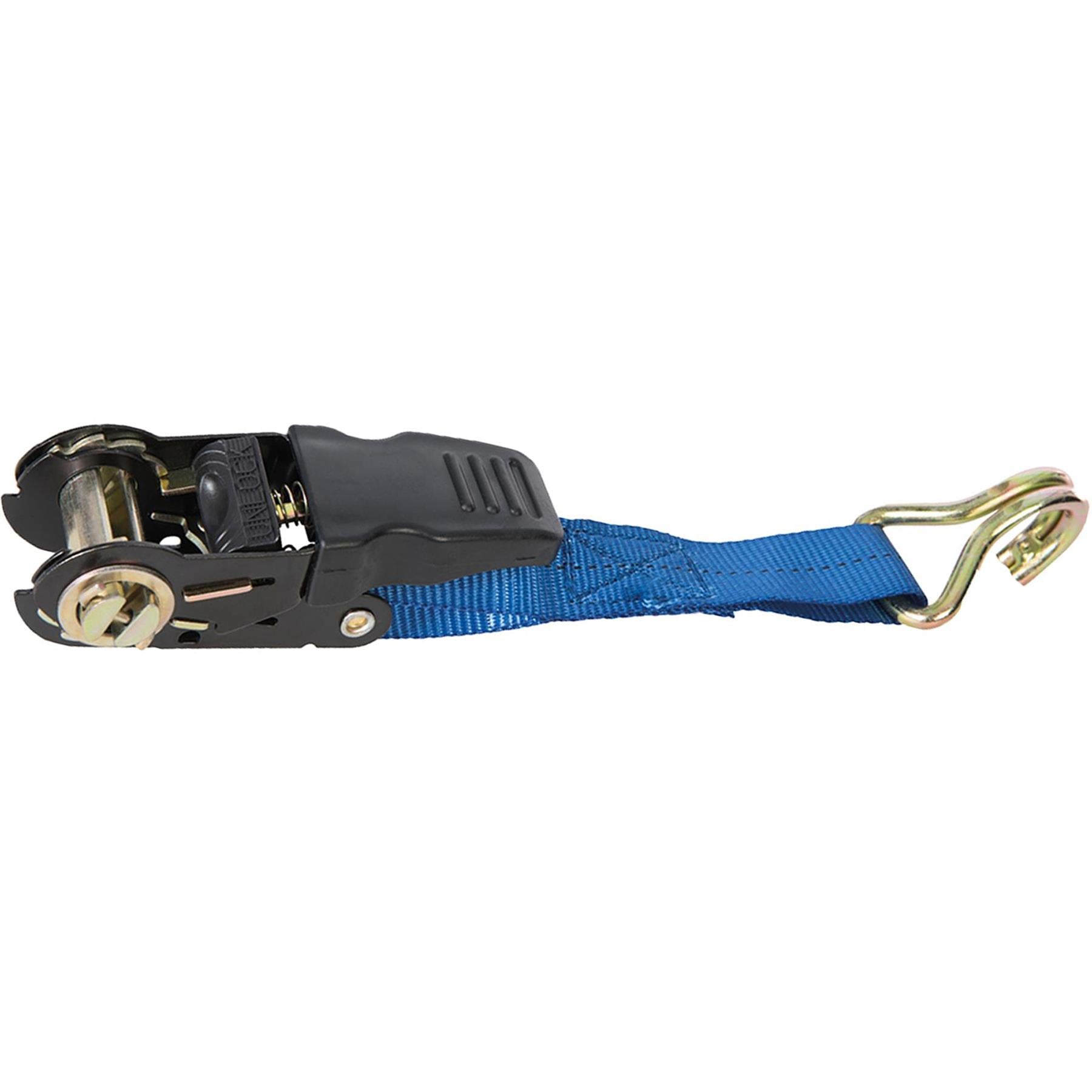 Rubber-Handled Ratchet Tie Down Strap J-Hook 2M X 25mm Rated 250Kg Brand New