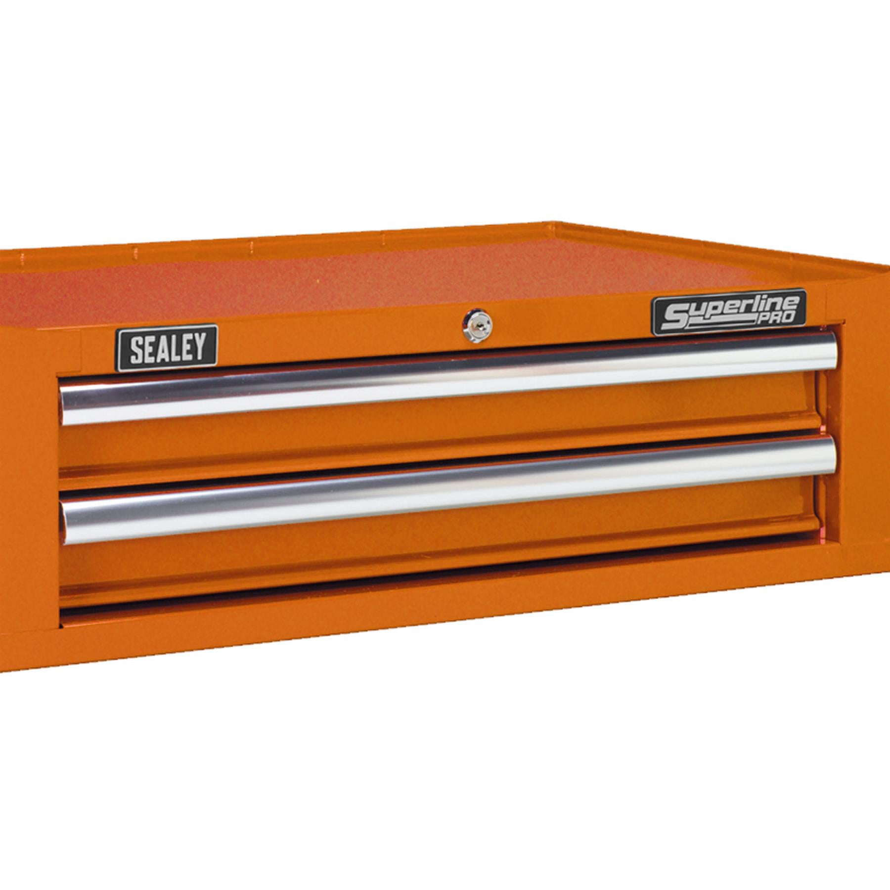 Sealey Mid-Box 2 Drawer with Ball Bearing Slides - Orange