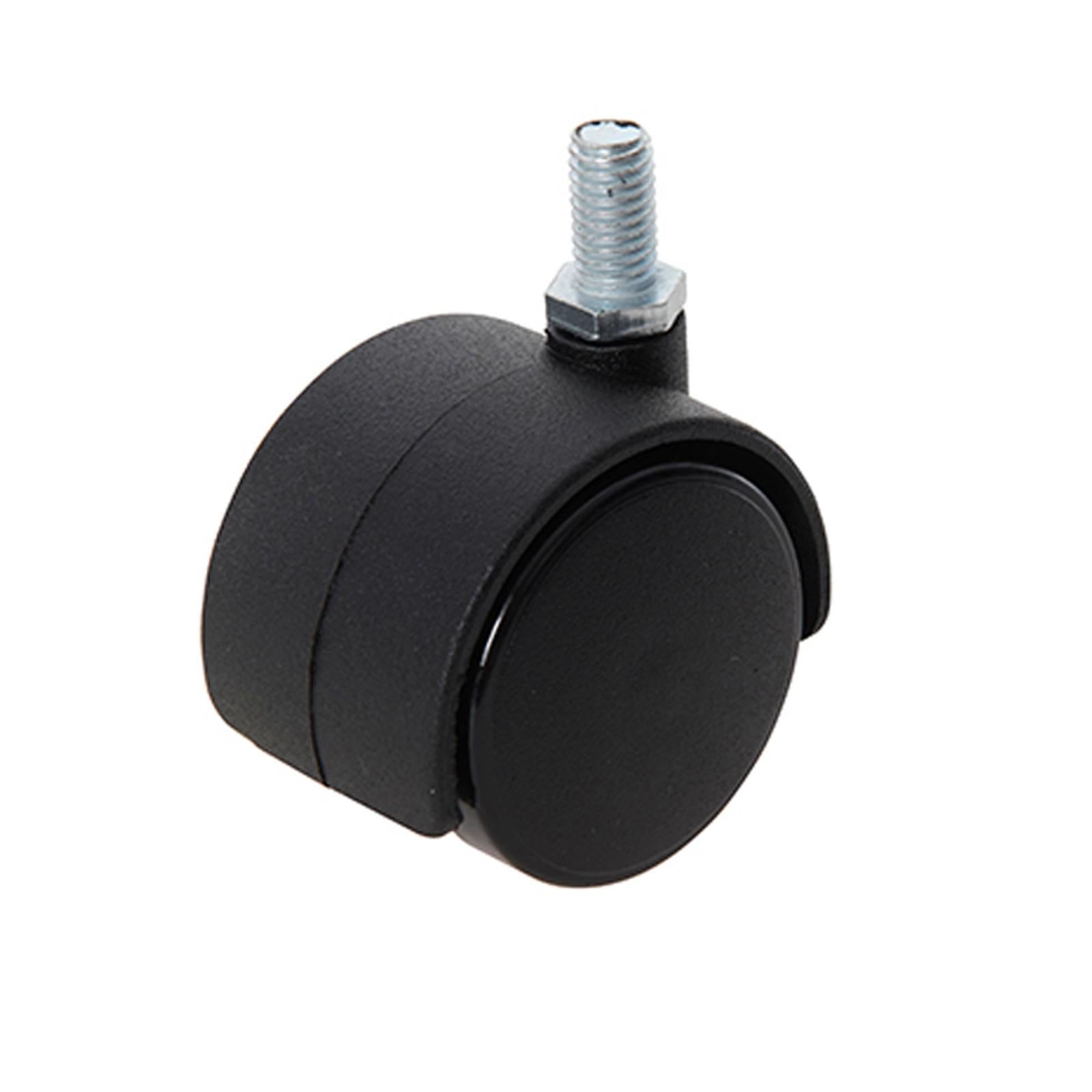 4Pk Twin Wheel Castor Bolt - 40mm Bolt Twin Swivel Action Non-Marking Tyres