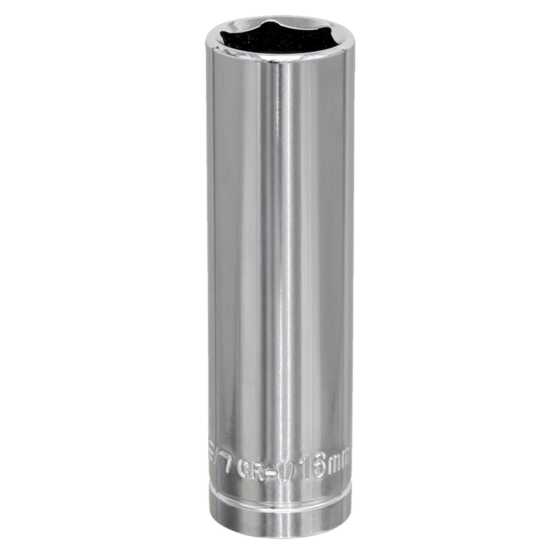 Sealey WallDrive Socket 16mm Deep 1/2"Sq Drive Chrome plated