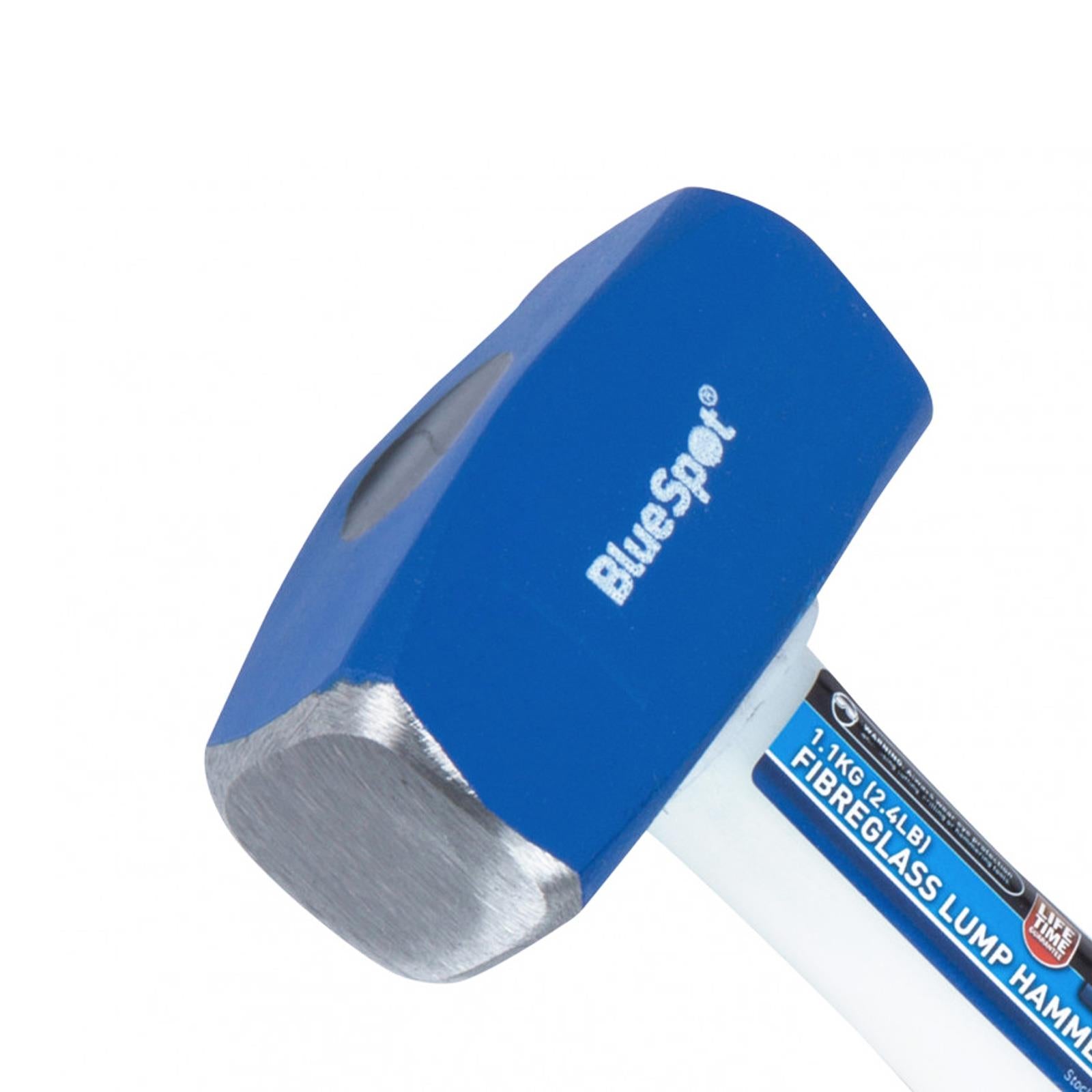 BlueSpot Genuine Heavy Duty Fibreglass Handle Lump Hammer 1.8kg / 4lb Bevelled Face