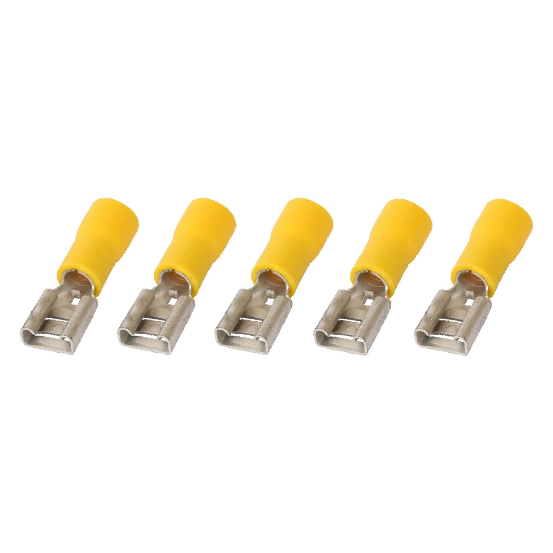 100Pcs Semi- Insulated Female Yellow Terminals Crimp Connector Electrical Terminal