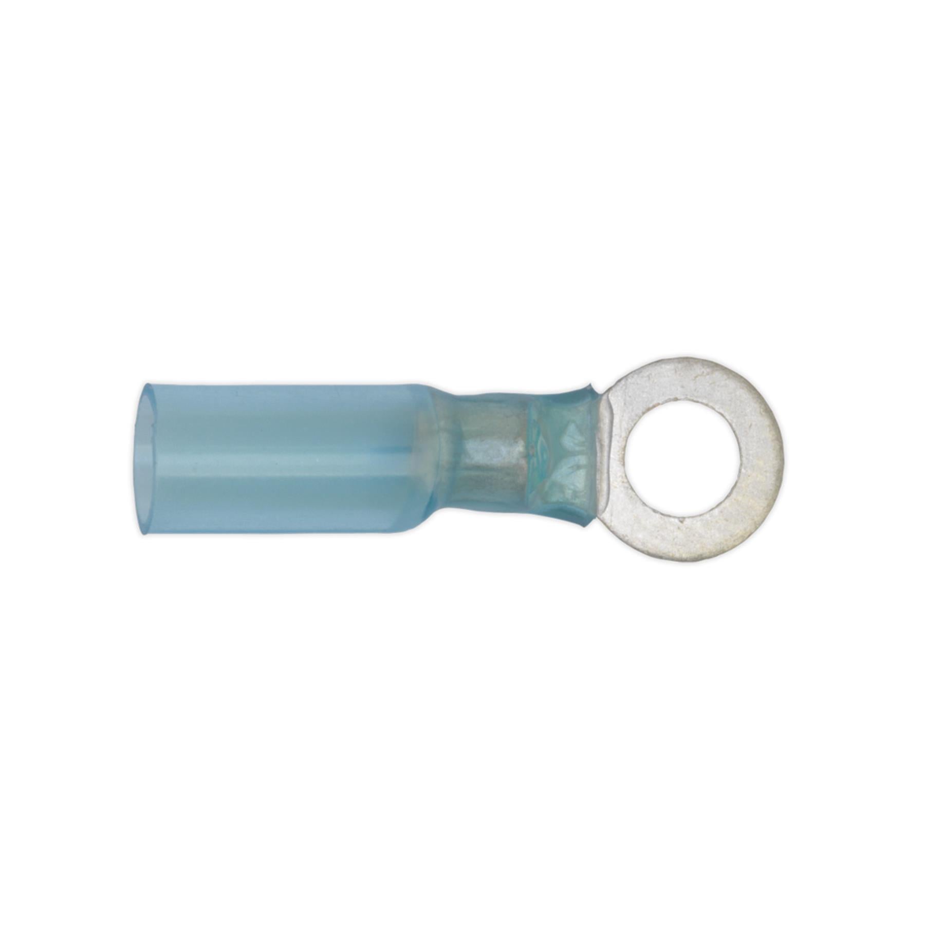 Sealey Heat Shrink Ring Terminal Ø6.4mm Blue Pack of 25