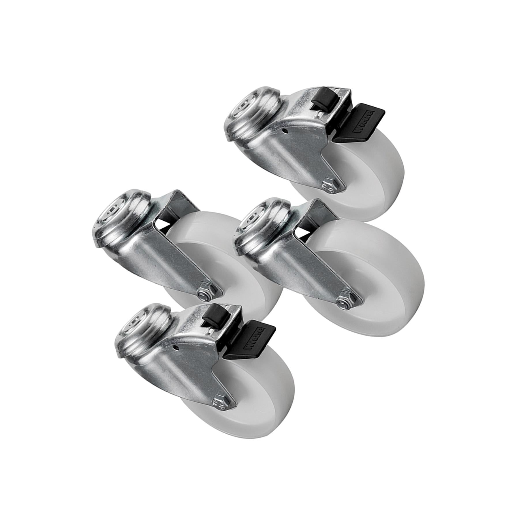 Van Vault Castor Set (Van Vault 2 & 3) 4pk 4pk Ylon With 1.5mm plated Steel