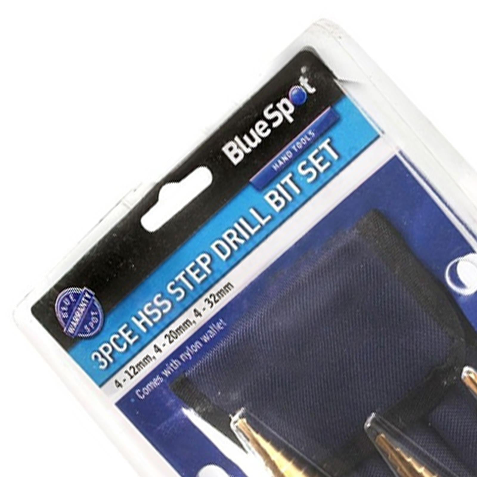 BlueSpot 3Pce HSS Hex Shank Tap Drill Bits Metric Thread (4-32mm) Screw Compound Set