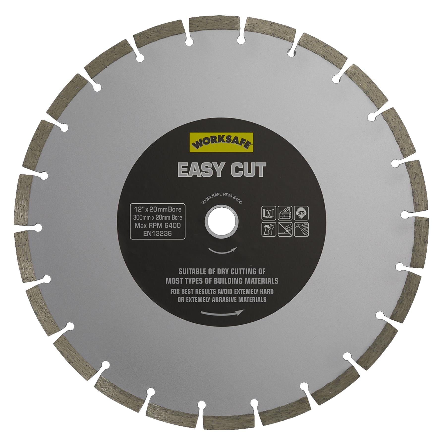 Silver Easy Cut Diamond Blade 300 x 20mm. Sealey