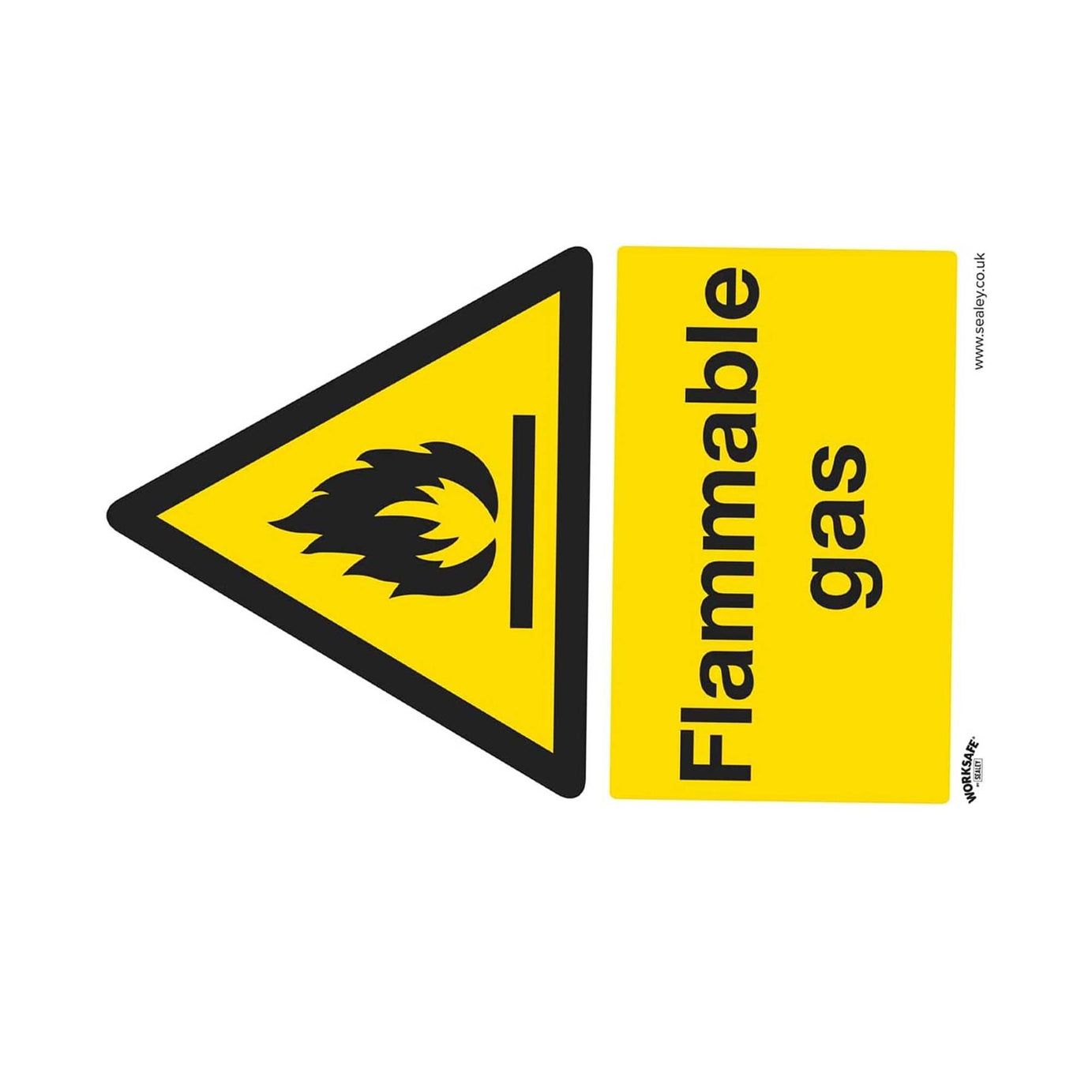 Sealey Warning Safety Sign - Flammable Gas - Rigid Plastic - Pack of 10